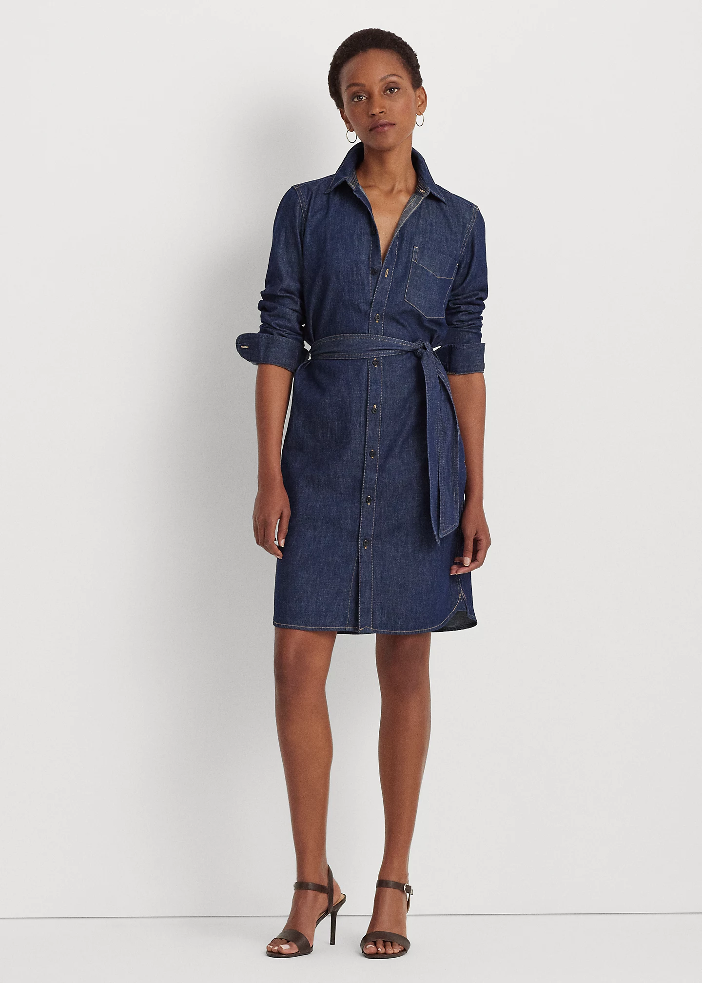 Belted Denim Shirtdress