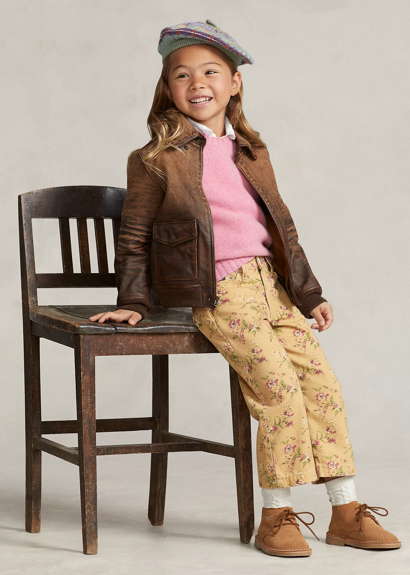 Floral Canvas Cropped Wide-Leg Pant