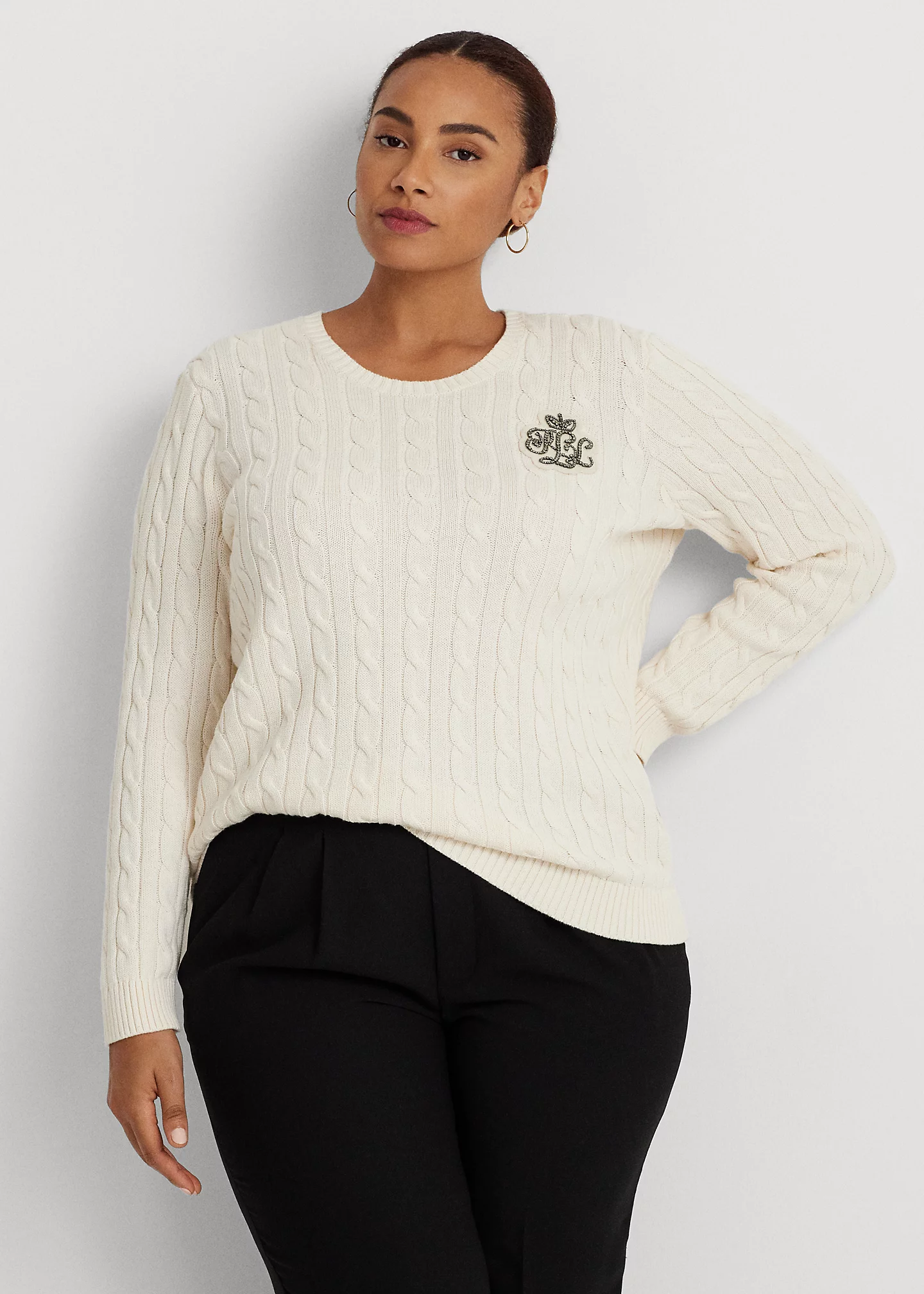 Bullion Cable-Knit Cotton Sweater