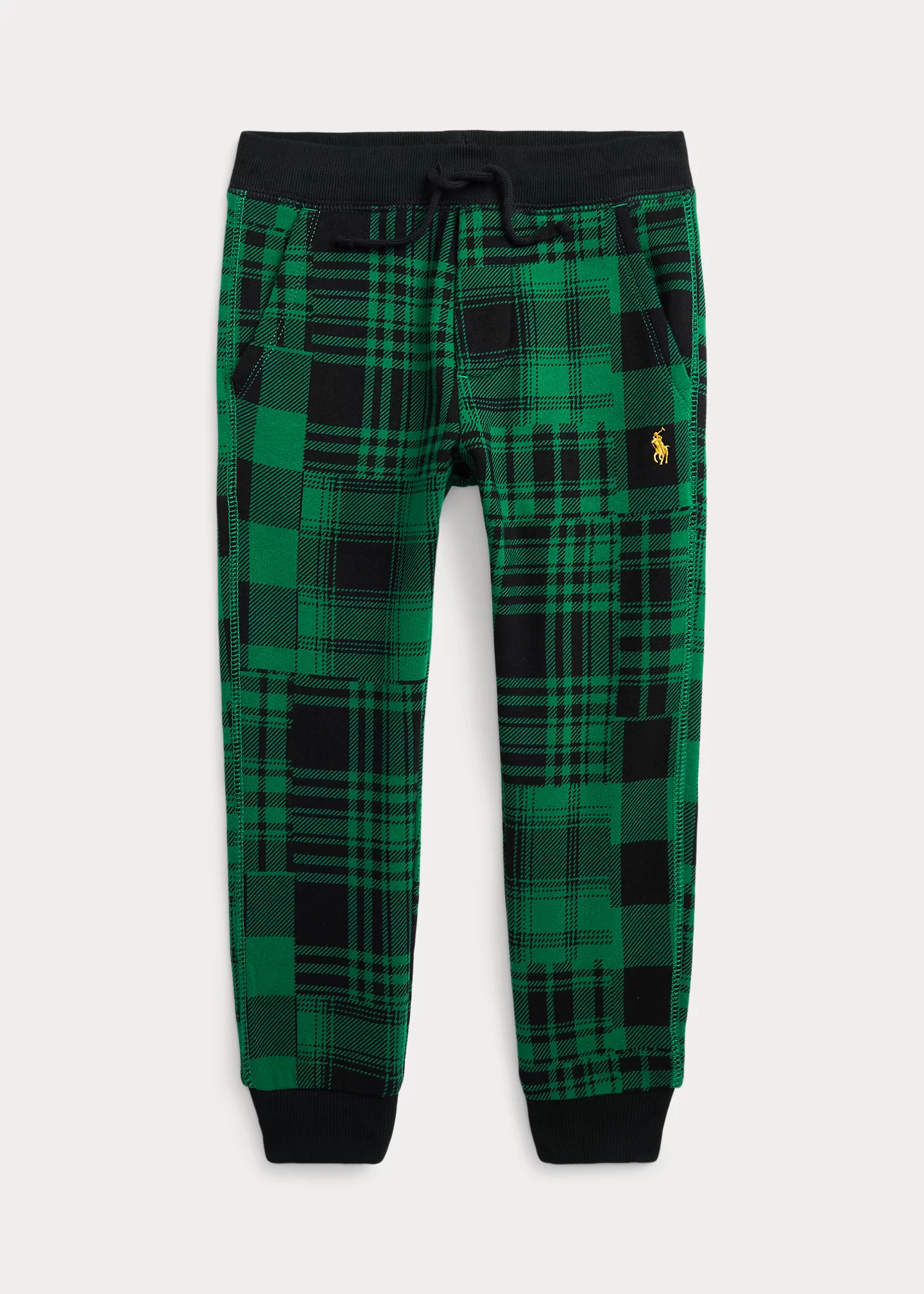 Patchwork Plaid Fleece Jogger Pant