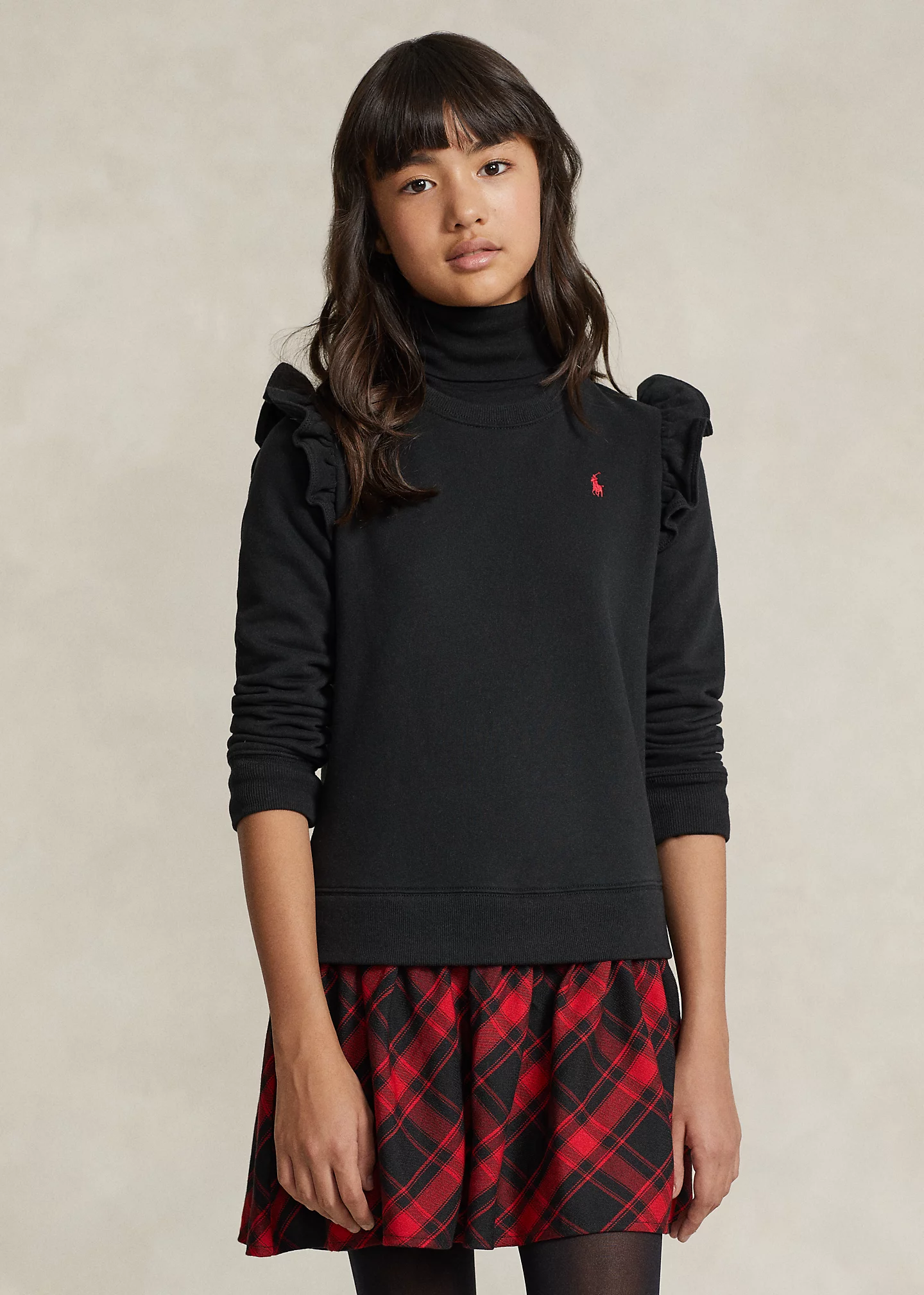 Plaid Fleece Sweatshirt Dress
