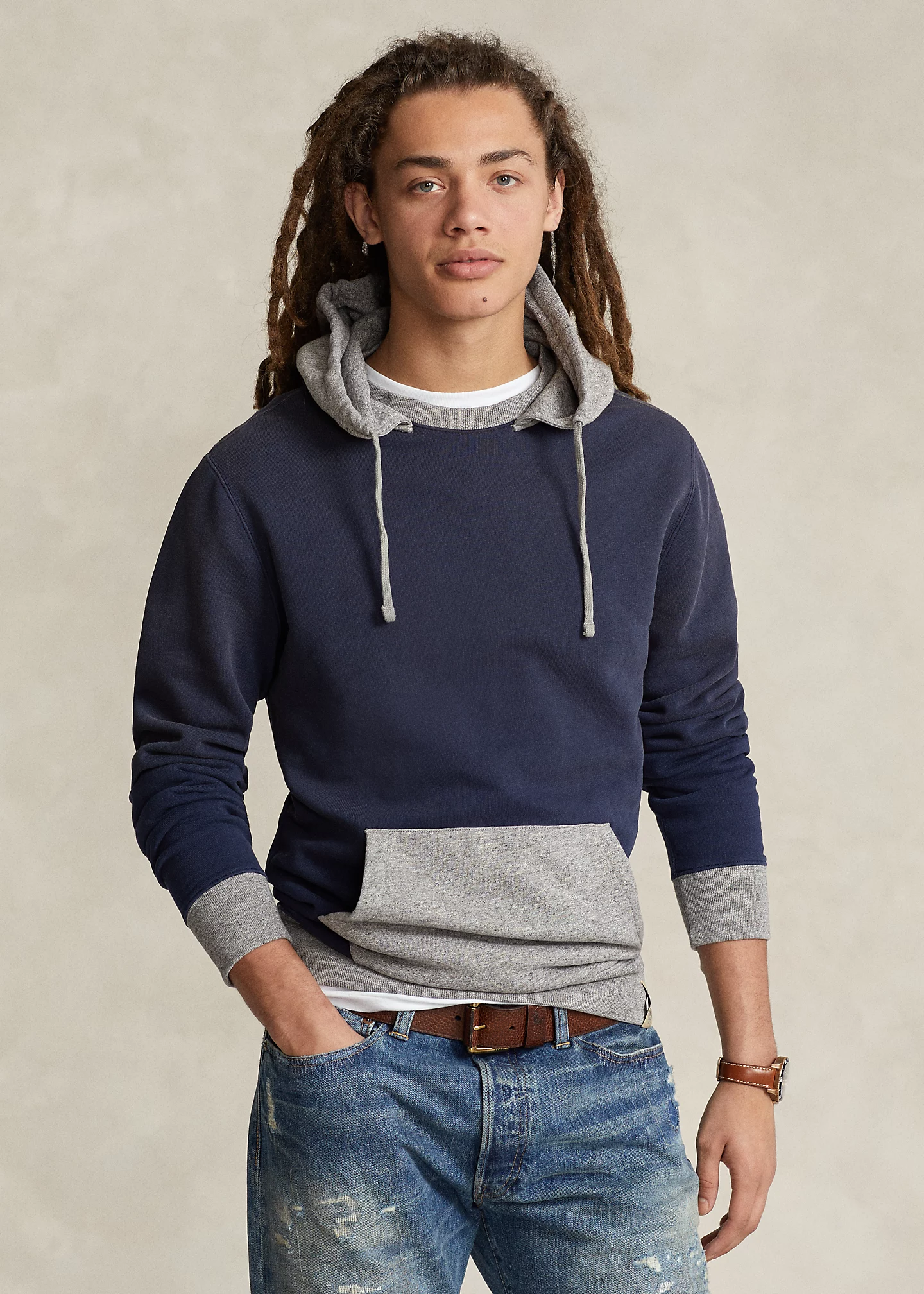 Two-Tone Fleece Hoodie