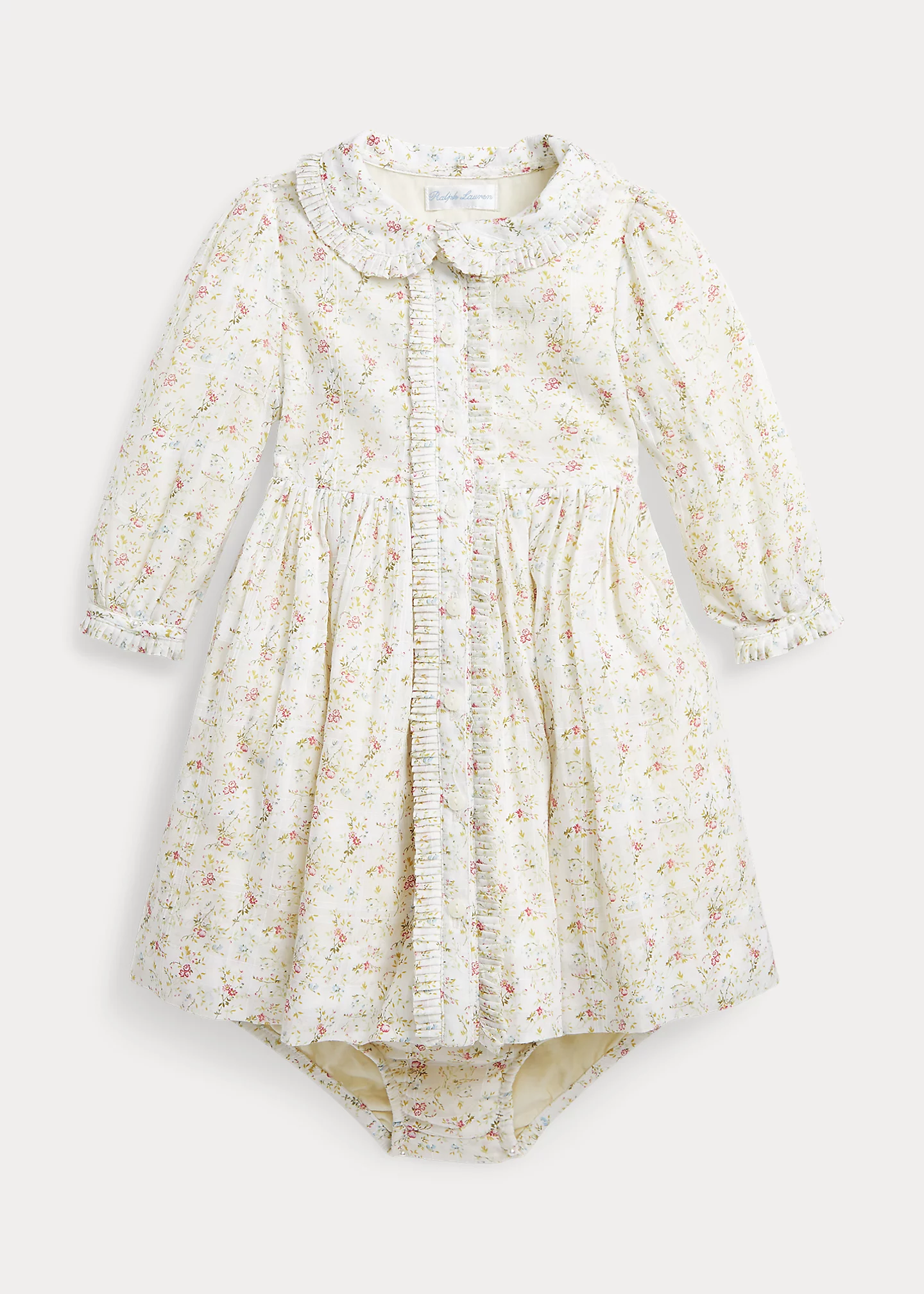 Floral Cotton Dobby Shirtdress & Bloomer