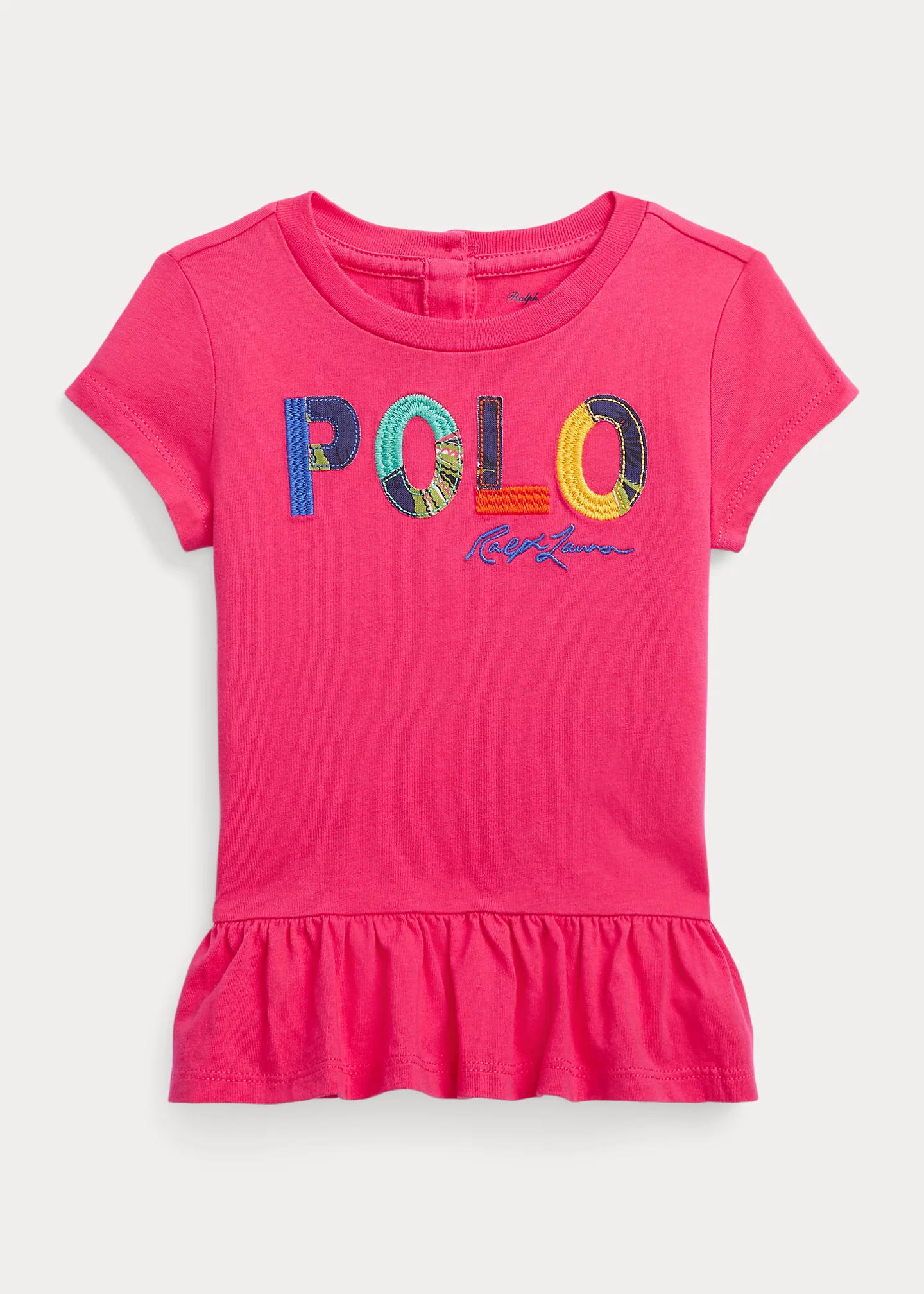 Logo Cotton Jersey Peplum Top