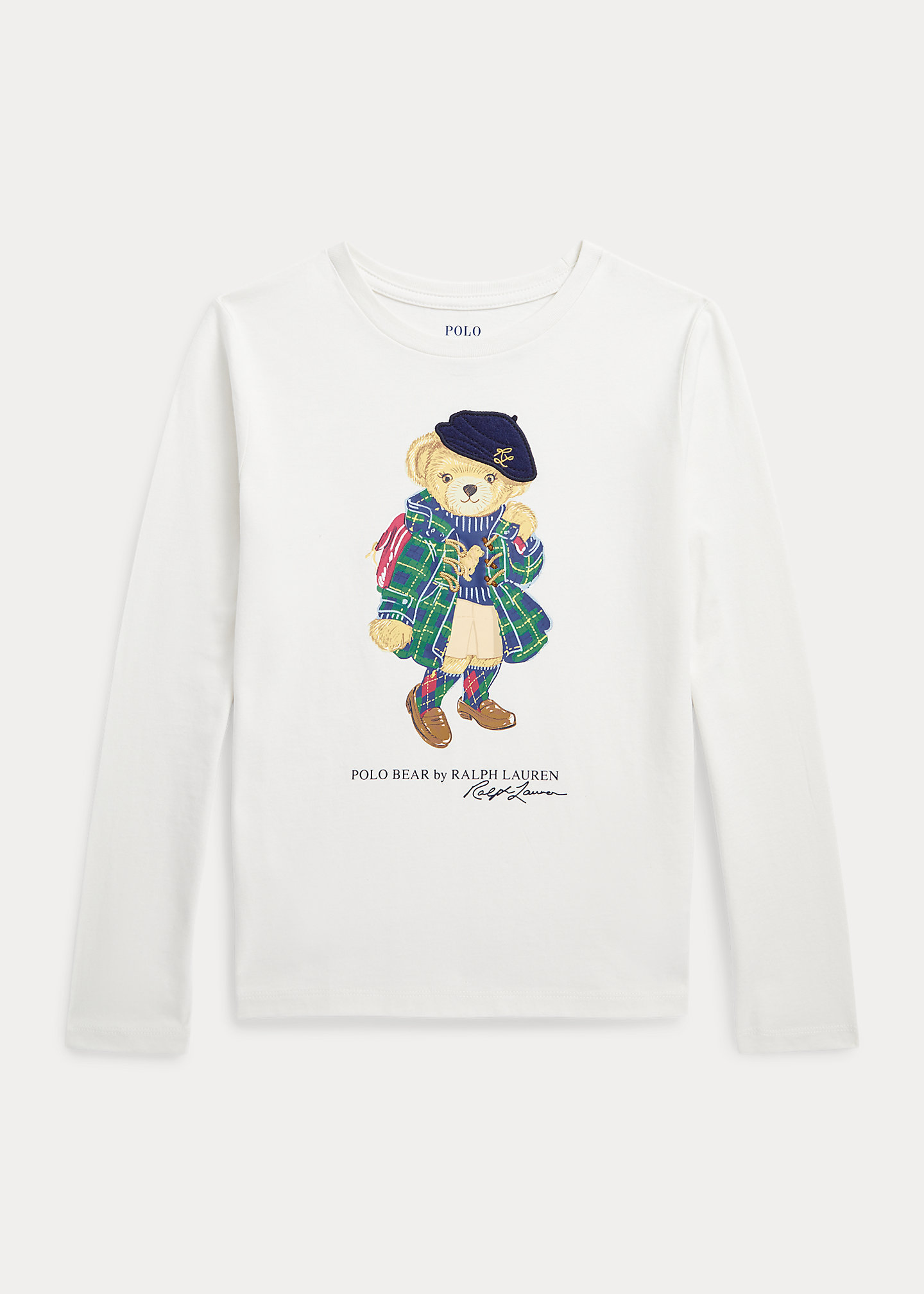 Polo Bear Cotton Jersey Long-Sleeve Tee