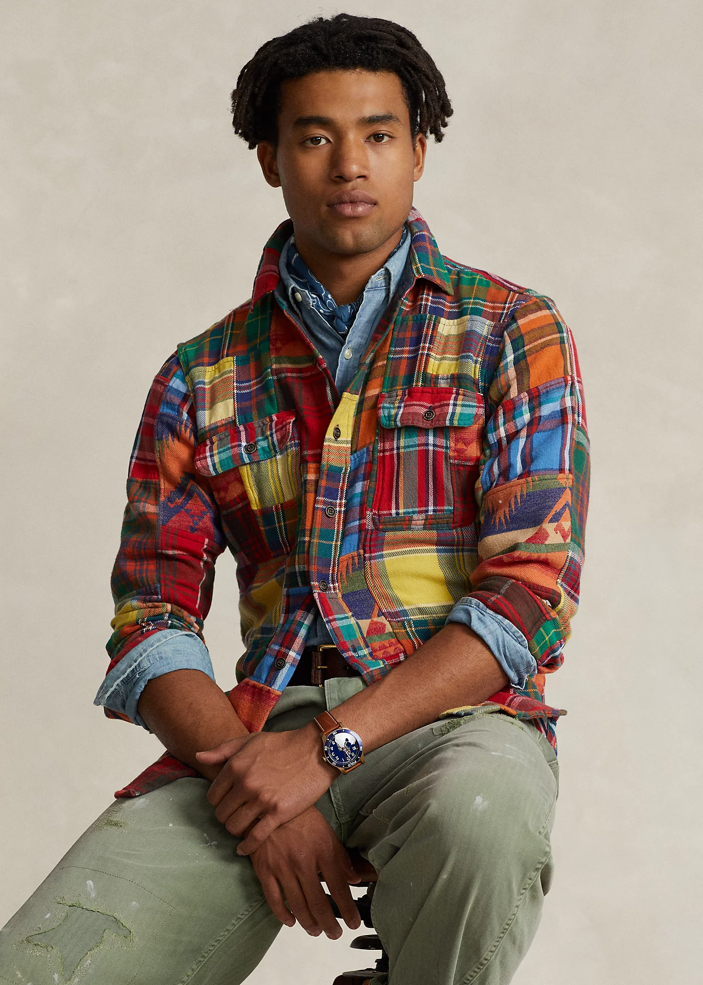Classic Fit Patchwork Flannel Workshirt