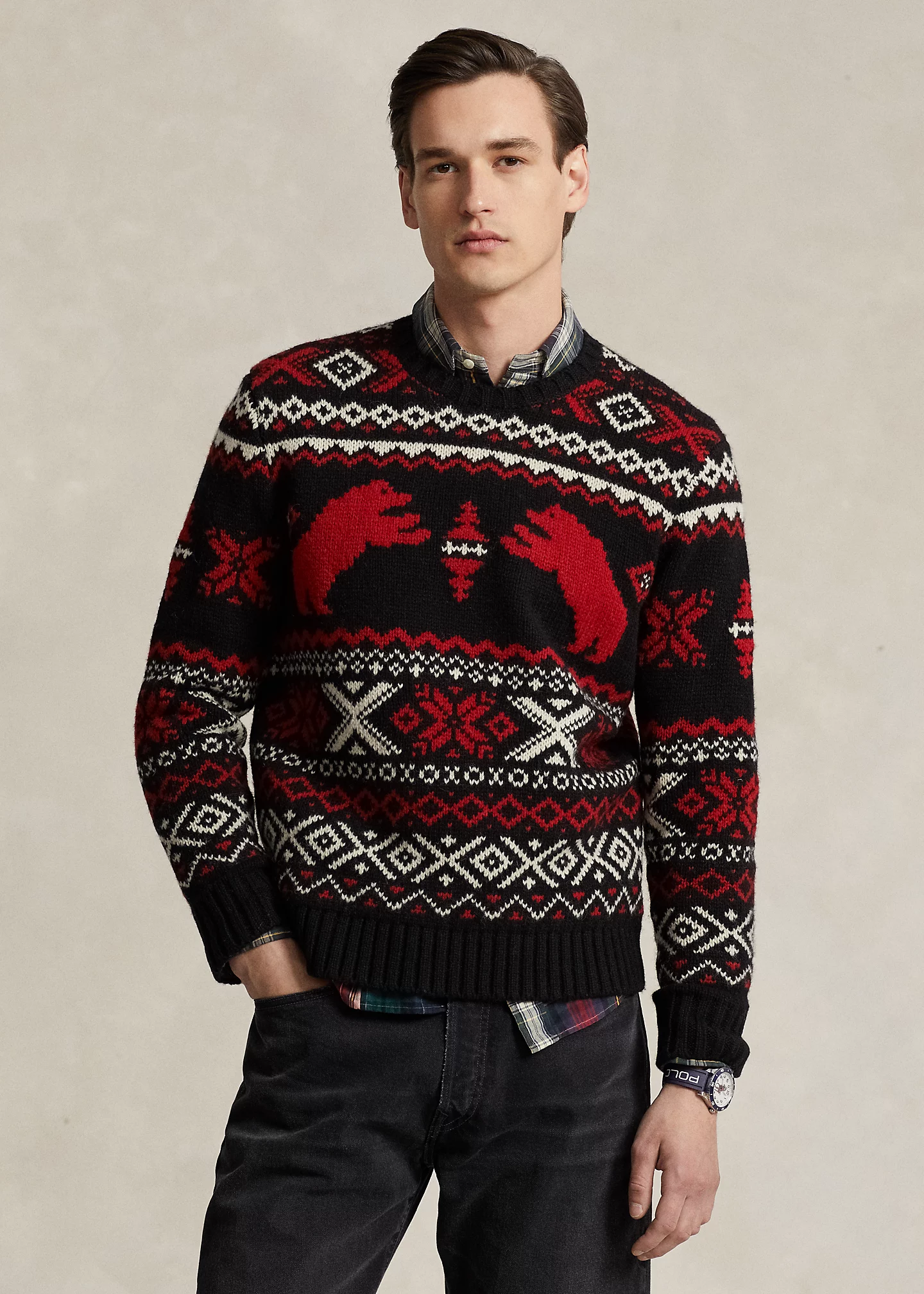 Polar Bear Fair Isle Wool Sweater