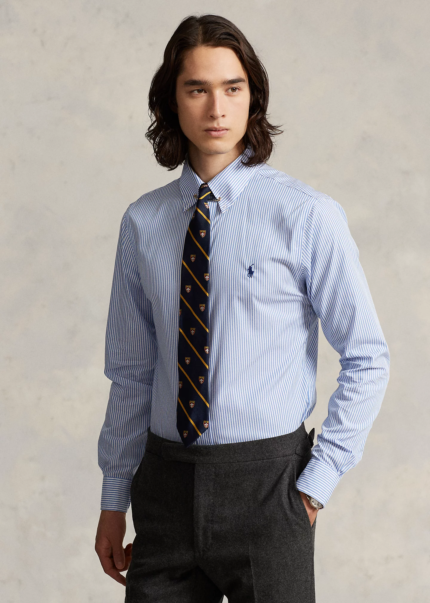 Slim Fit Striped Poplin Shirt