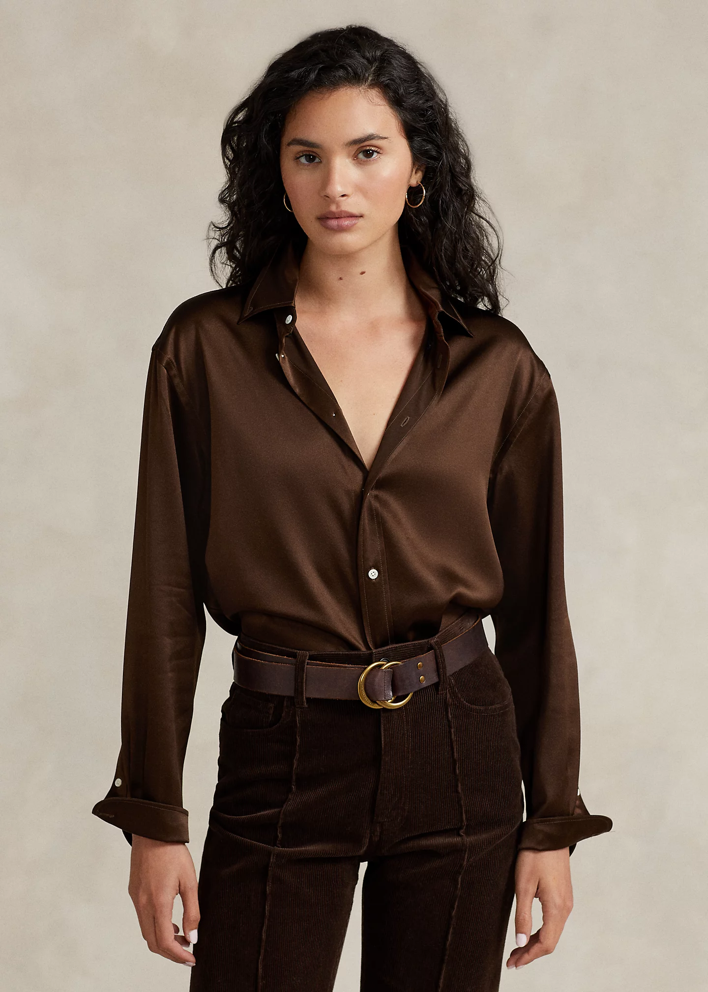 Relaxed Fit Silk Charmeuse Shirt