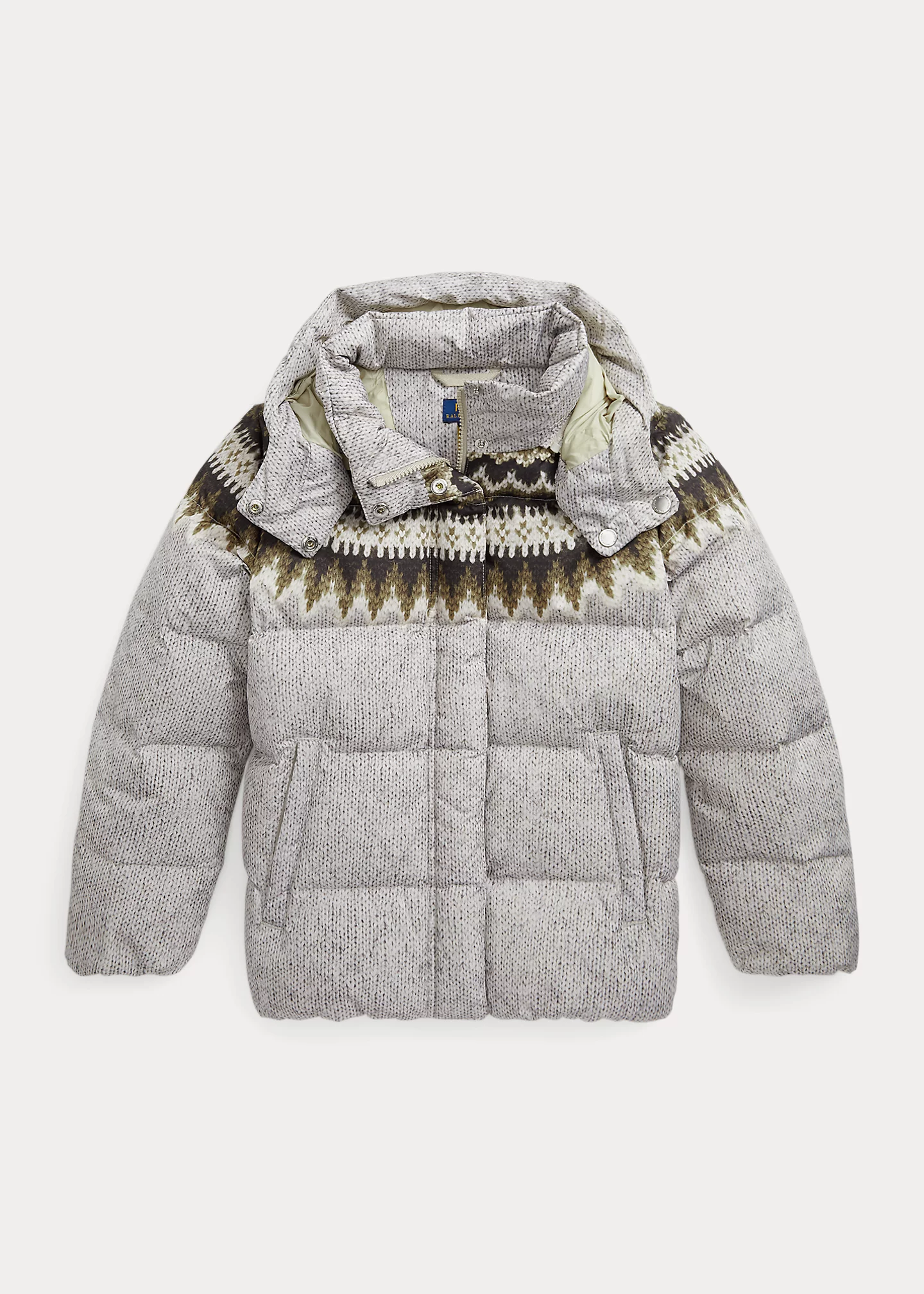 Fair Isle Water-Repellent Down Jacket