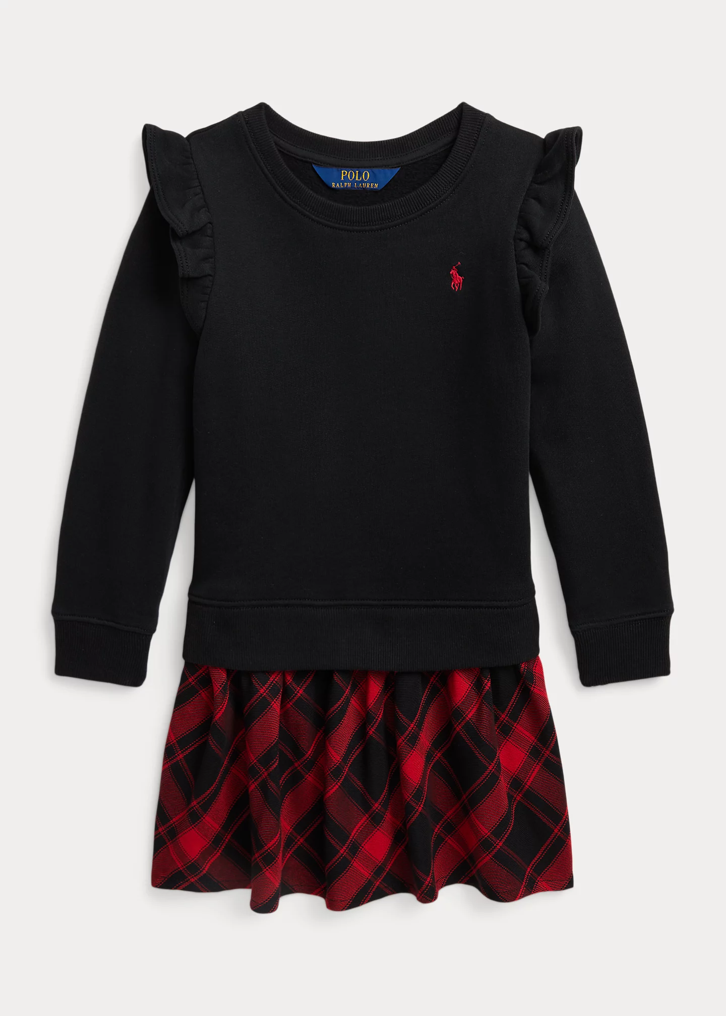 Plaid Fleece Sweatshirt Dress