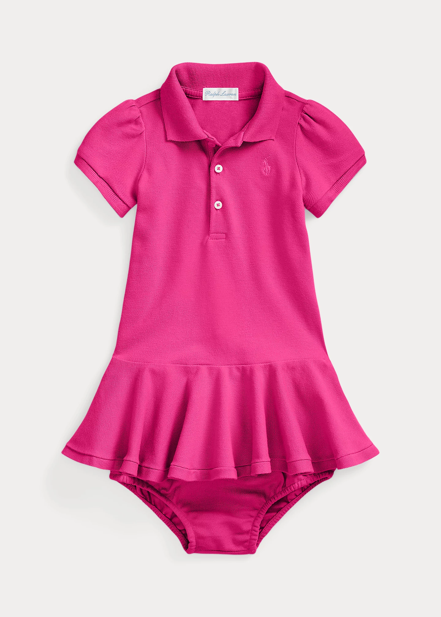 Cotton Mesh Polo Dress