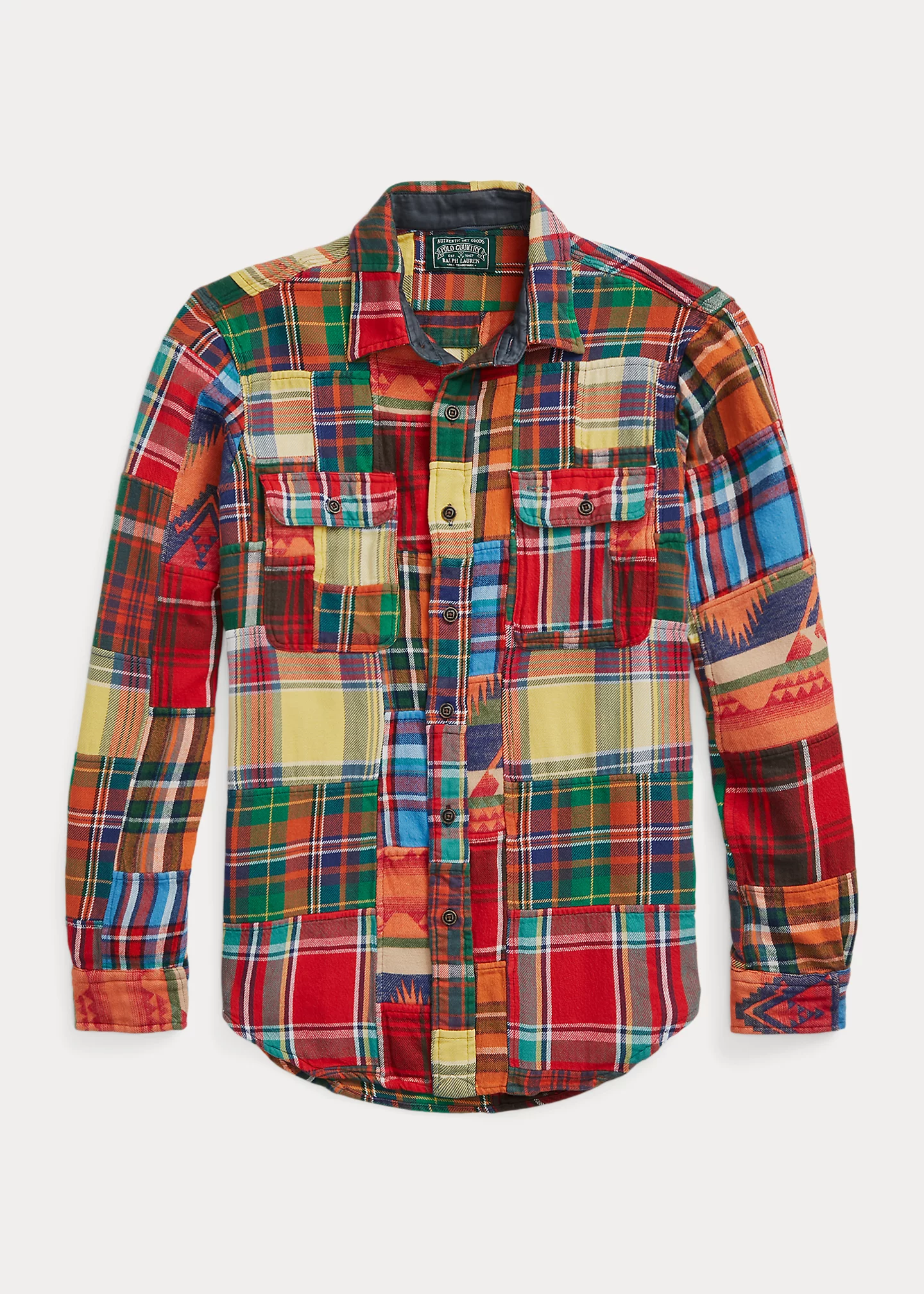 Classic Fit Patchwork Flannel Workshirt