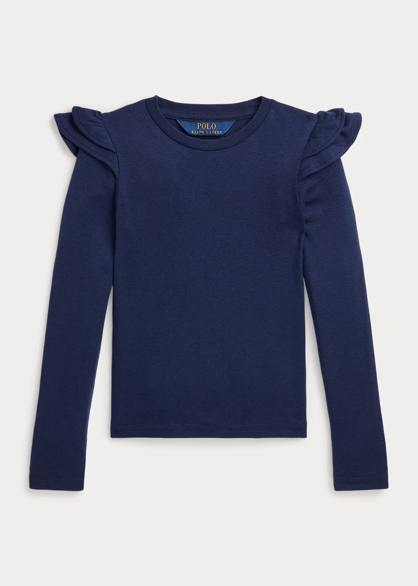 Ruffled Cotton-Modal Long-Sleeve Tee