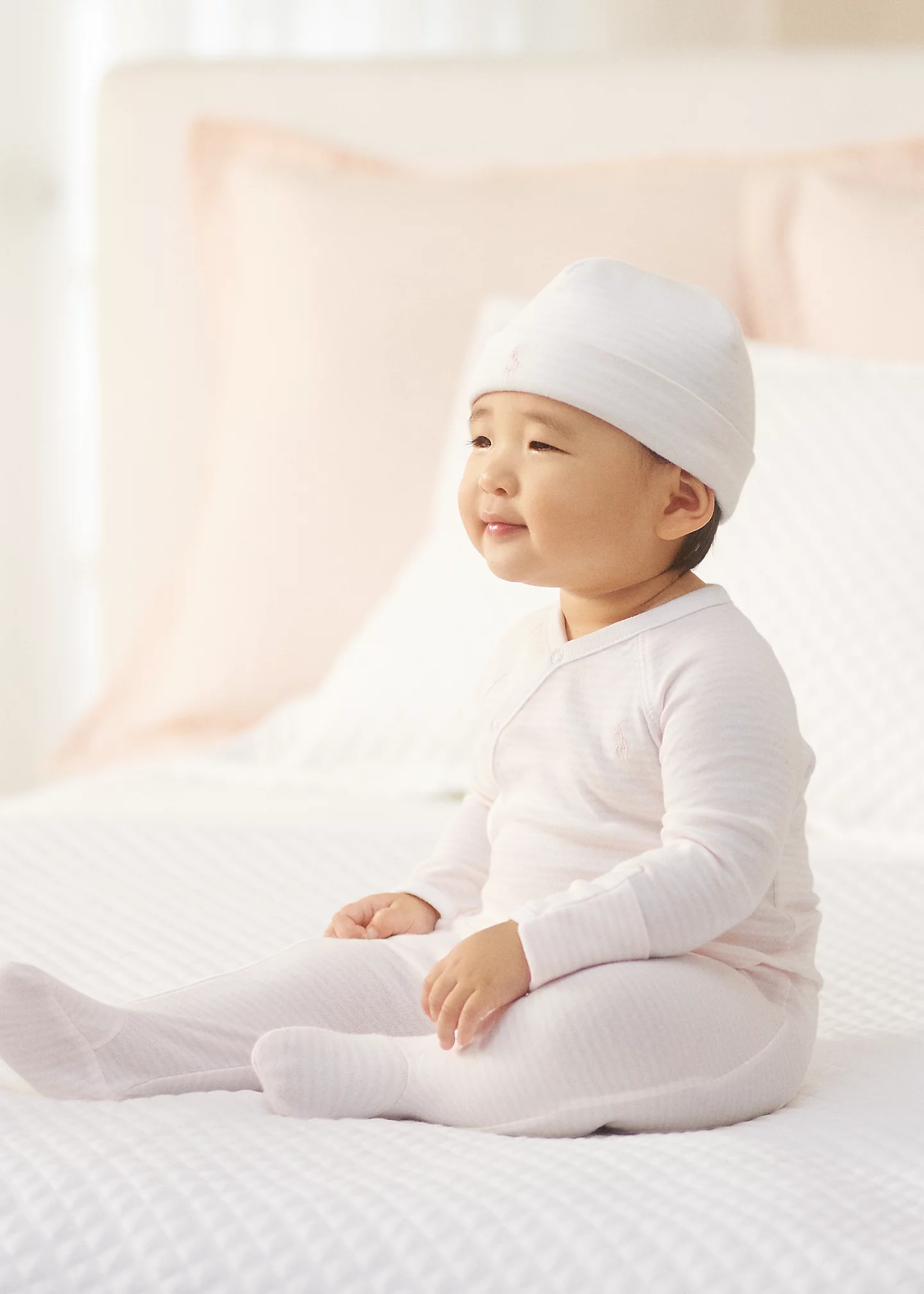 Striped Organic Cotton Footed Coverall