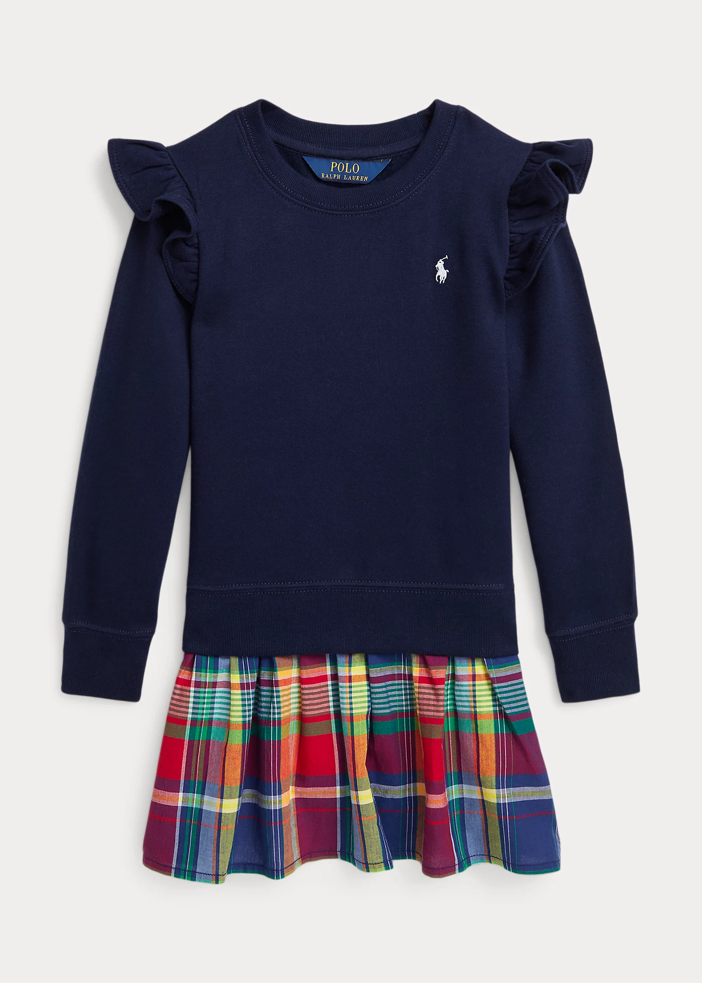 Madras-Skirt Fleece Dress