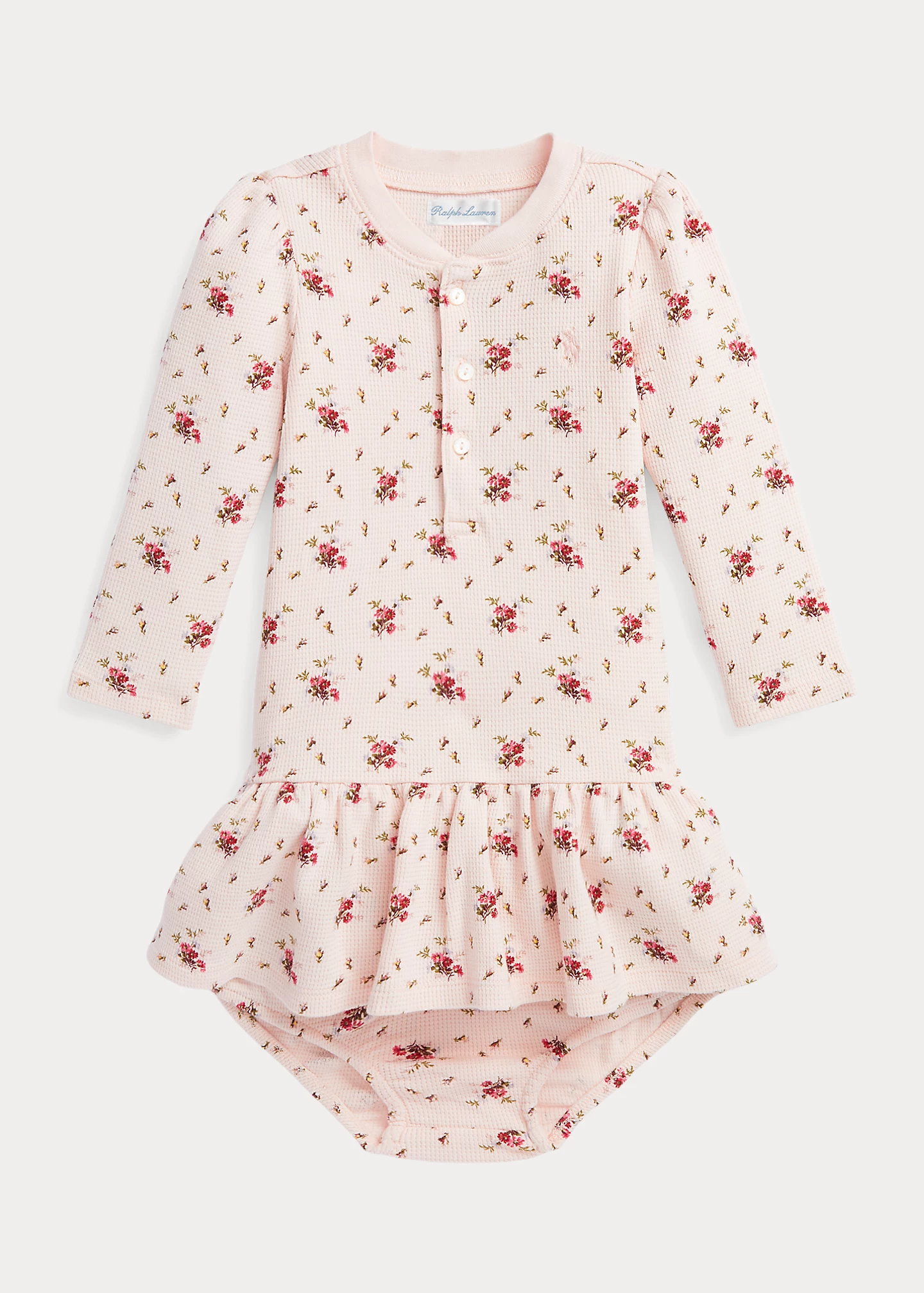 Floral Waffle Henley Dress & Bloomer