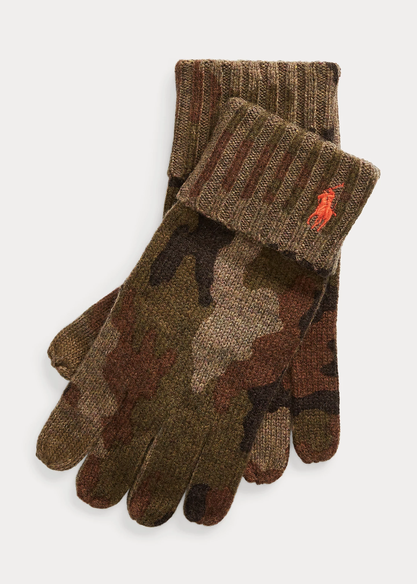 Camo Wool-Blend Touch Screen Gloves