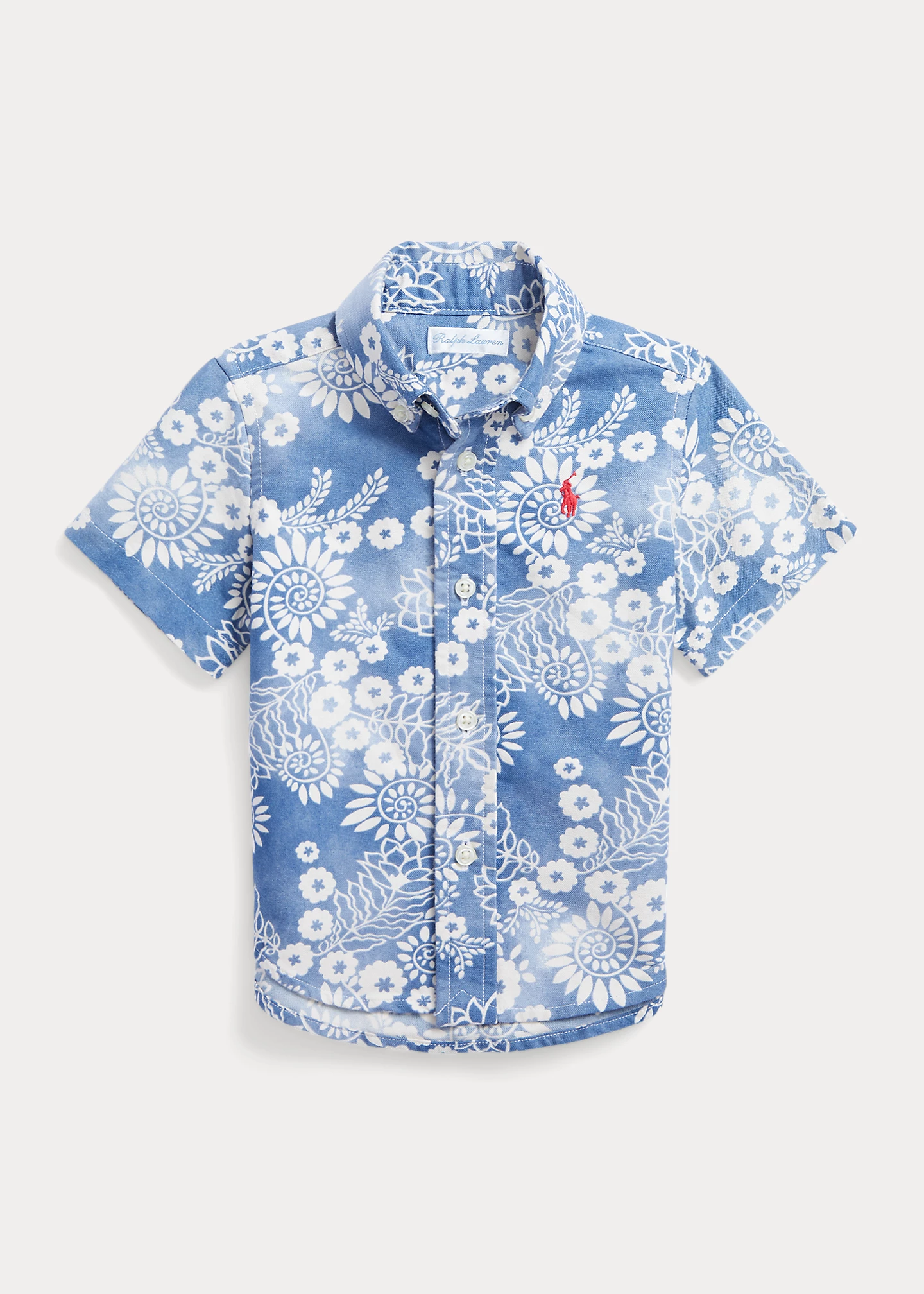 Floral Cotton Oxford Short-Sleeve Shirt