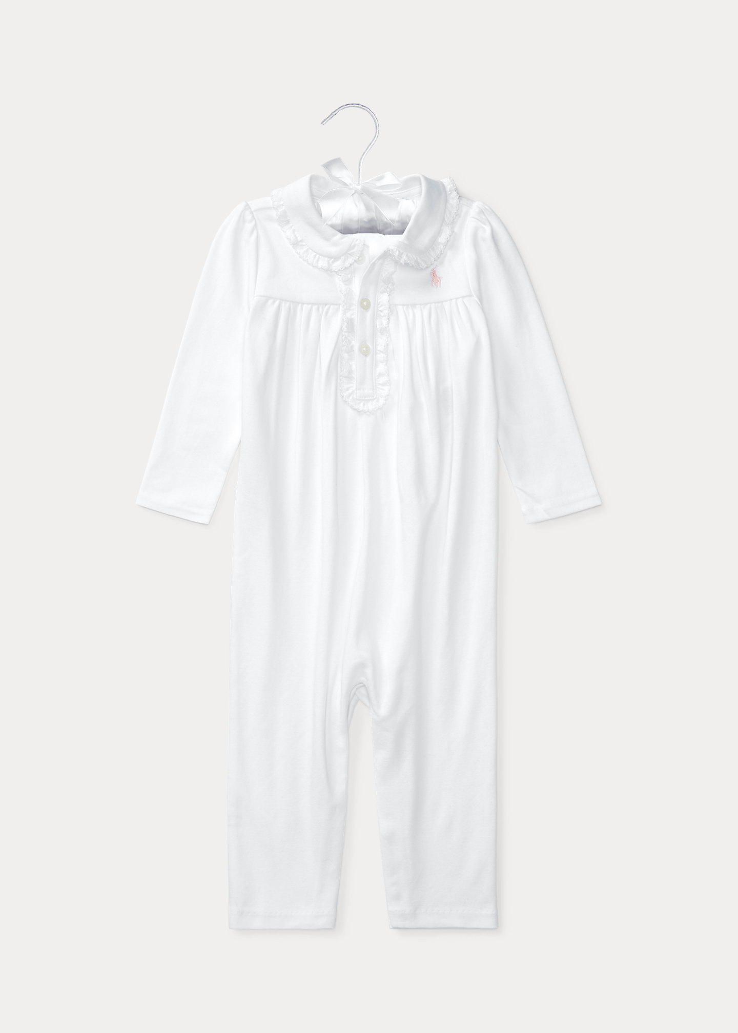 Ruffle-Trim Cotton Coverall