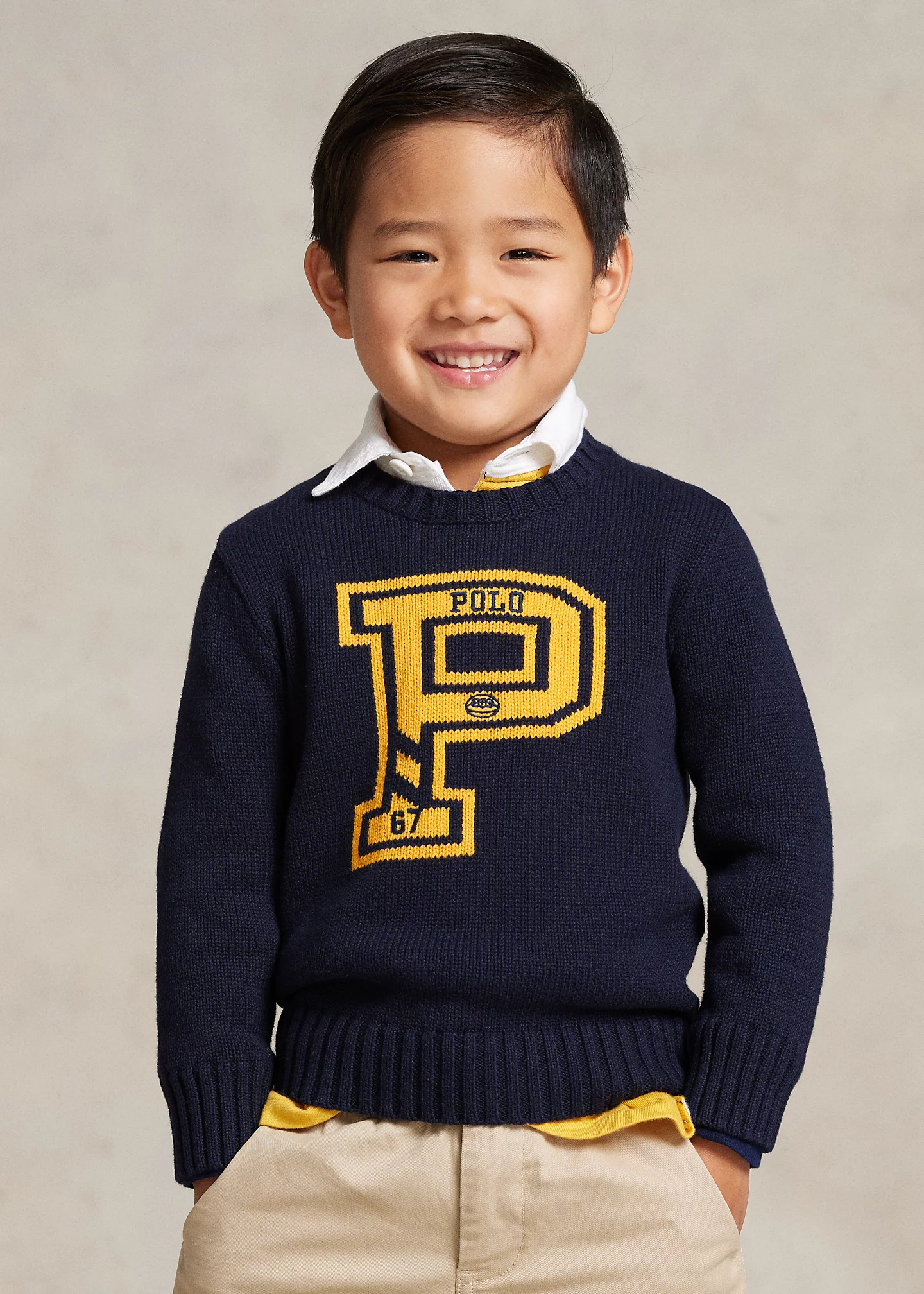 Cotton Letterman Sweater