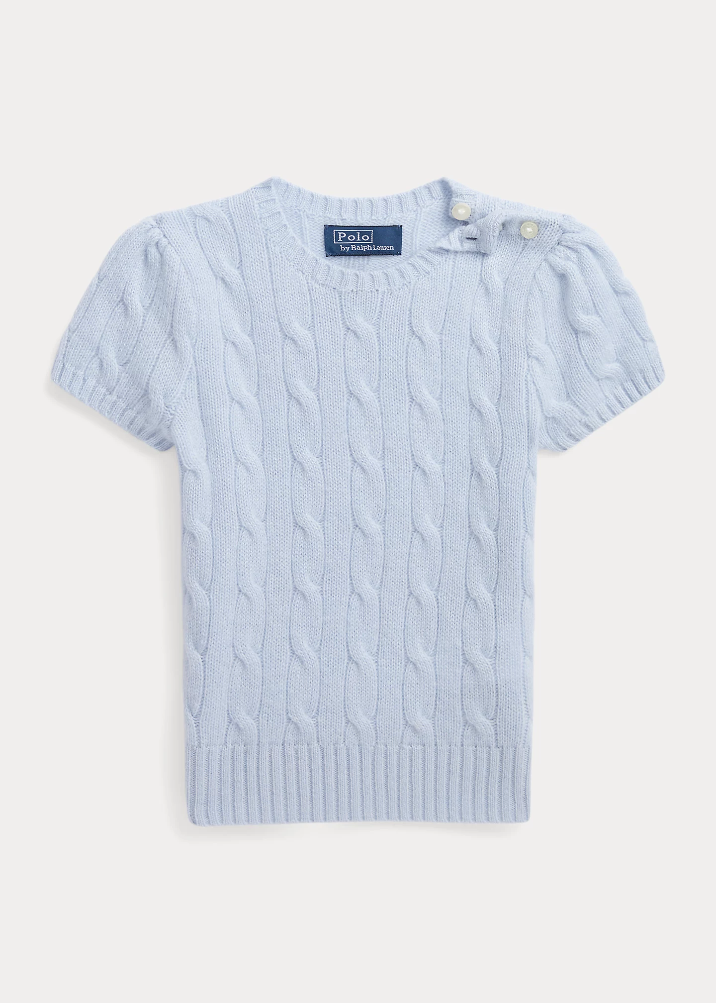 Cable-Knit Cashmere Short-Sleeve Sweater
