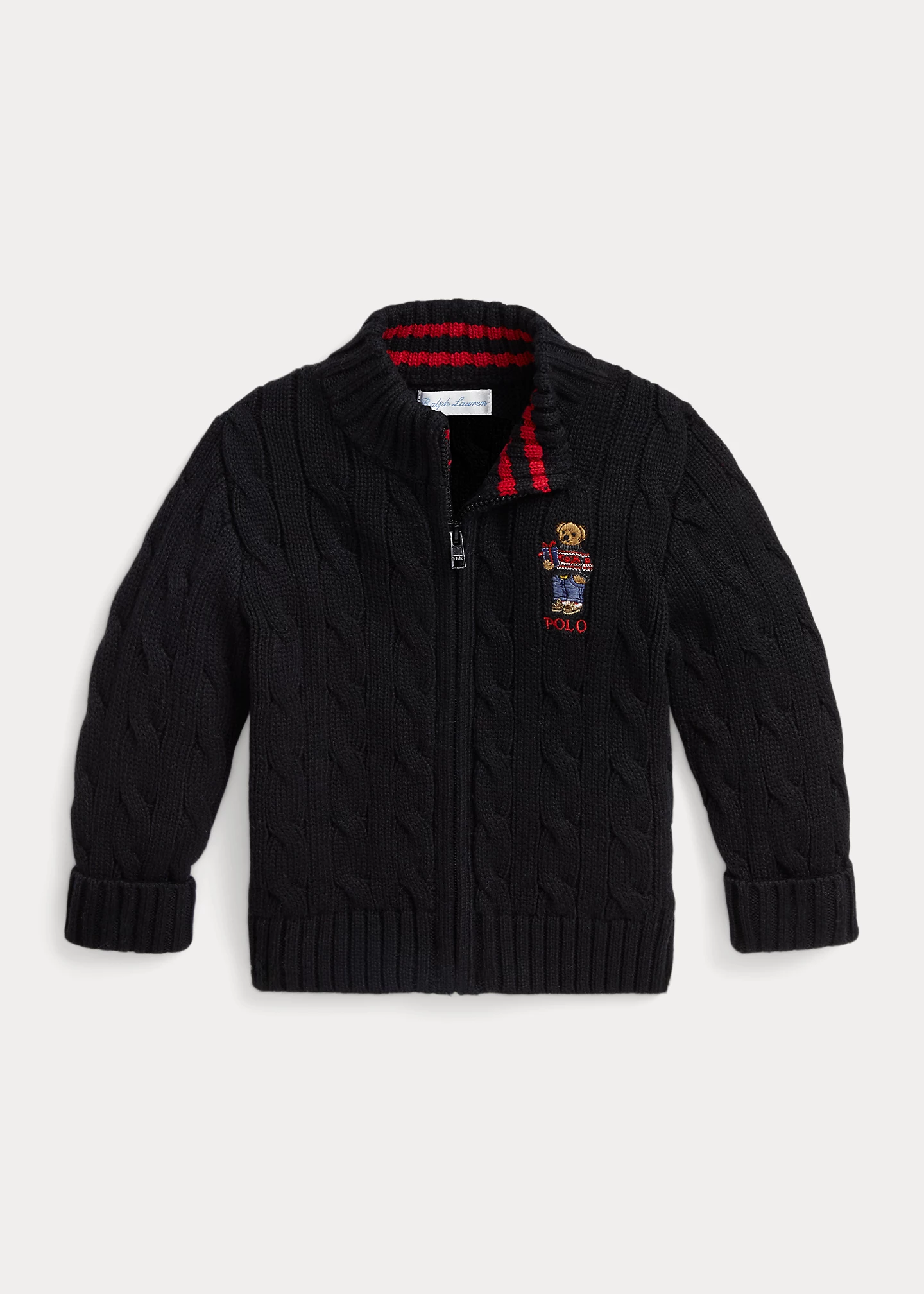 Polo Bear Cotton Full-Zip Sweater