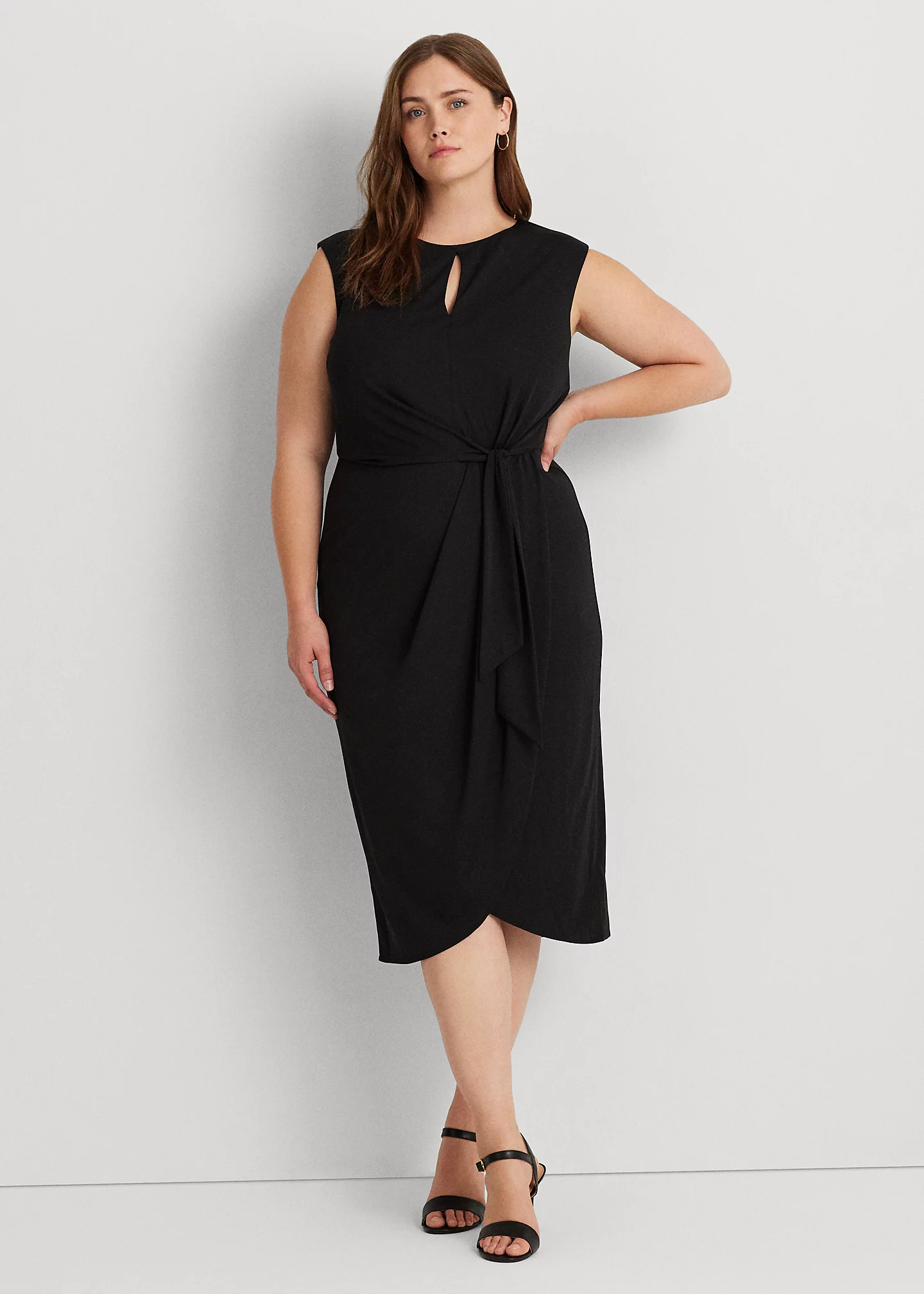 Stretch Jersey Tie-Front Dress