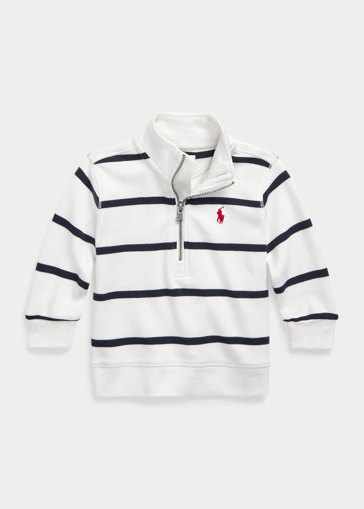 Striped Cotton Interlock Pullover