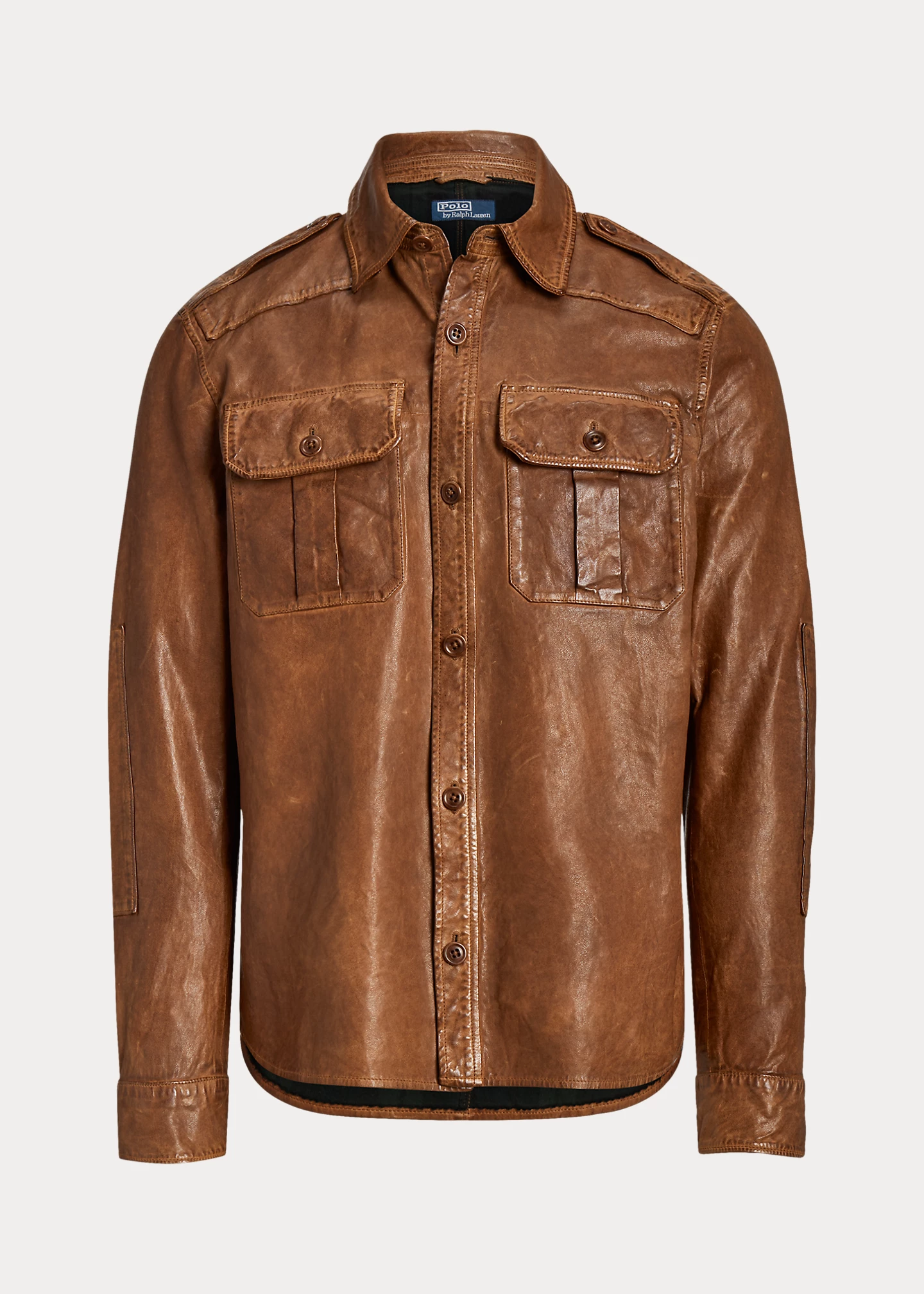 Washed Leather Utility Jacket