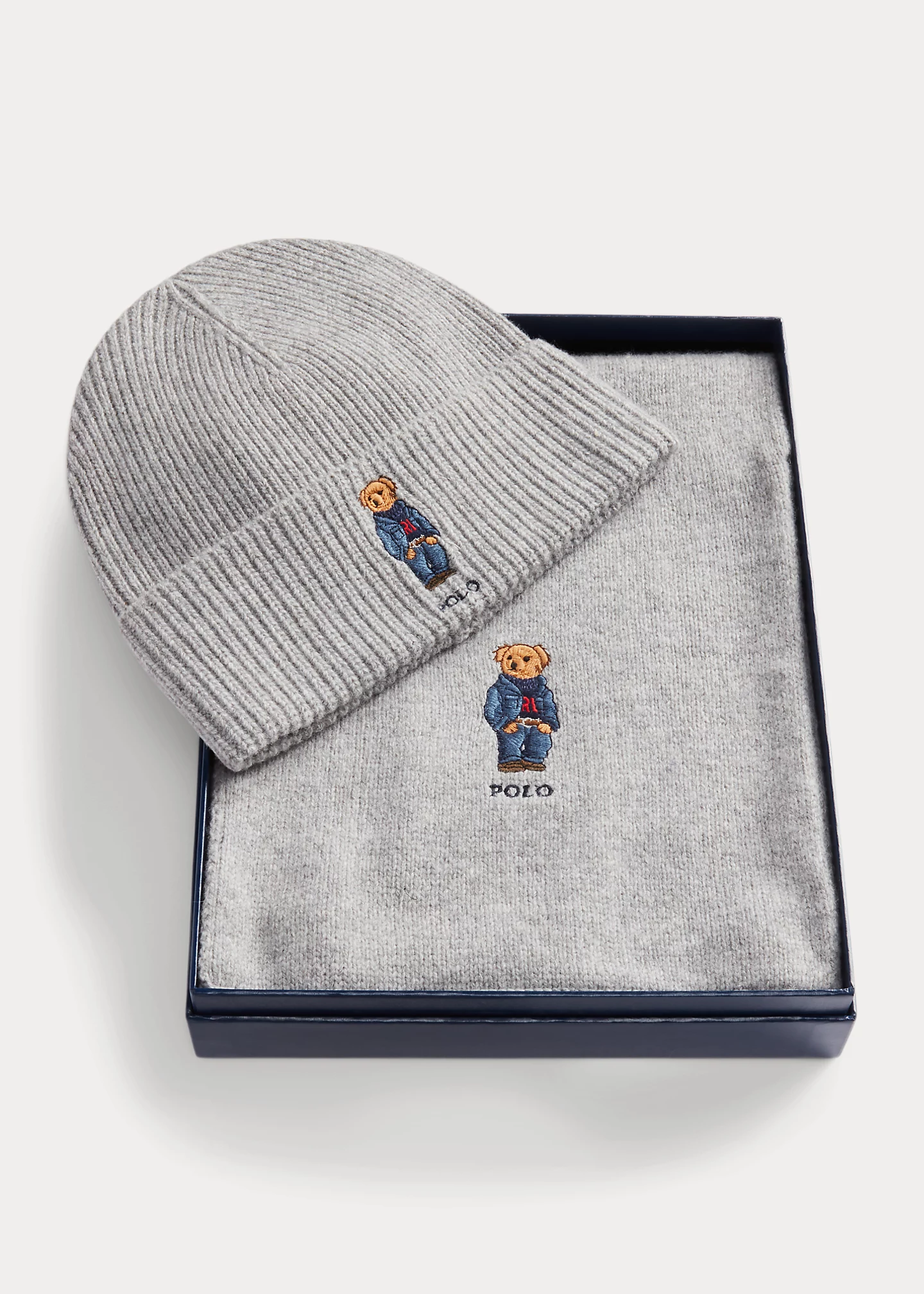 Polo Bear Wool-Blend Beanie & Scarf Set