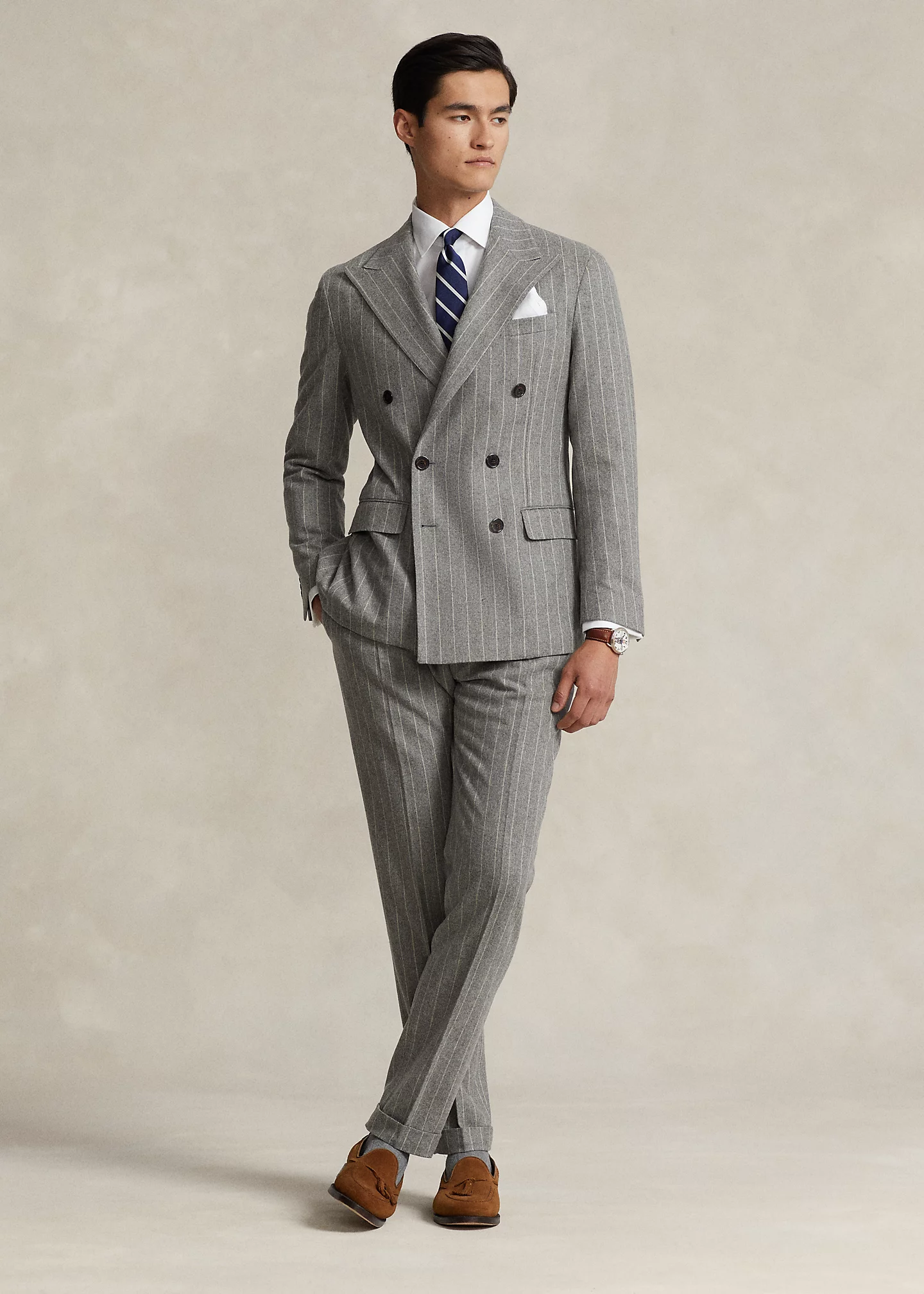 Polo Soft Tailored Chalk-Stripe Jacket