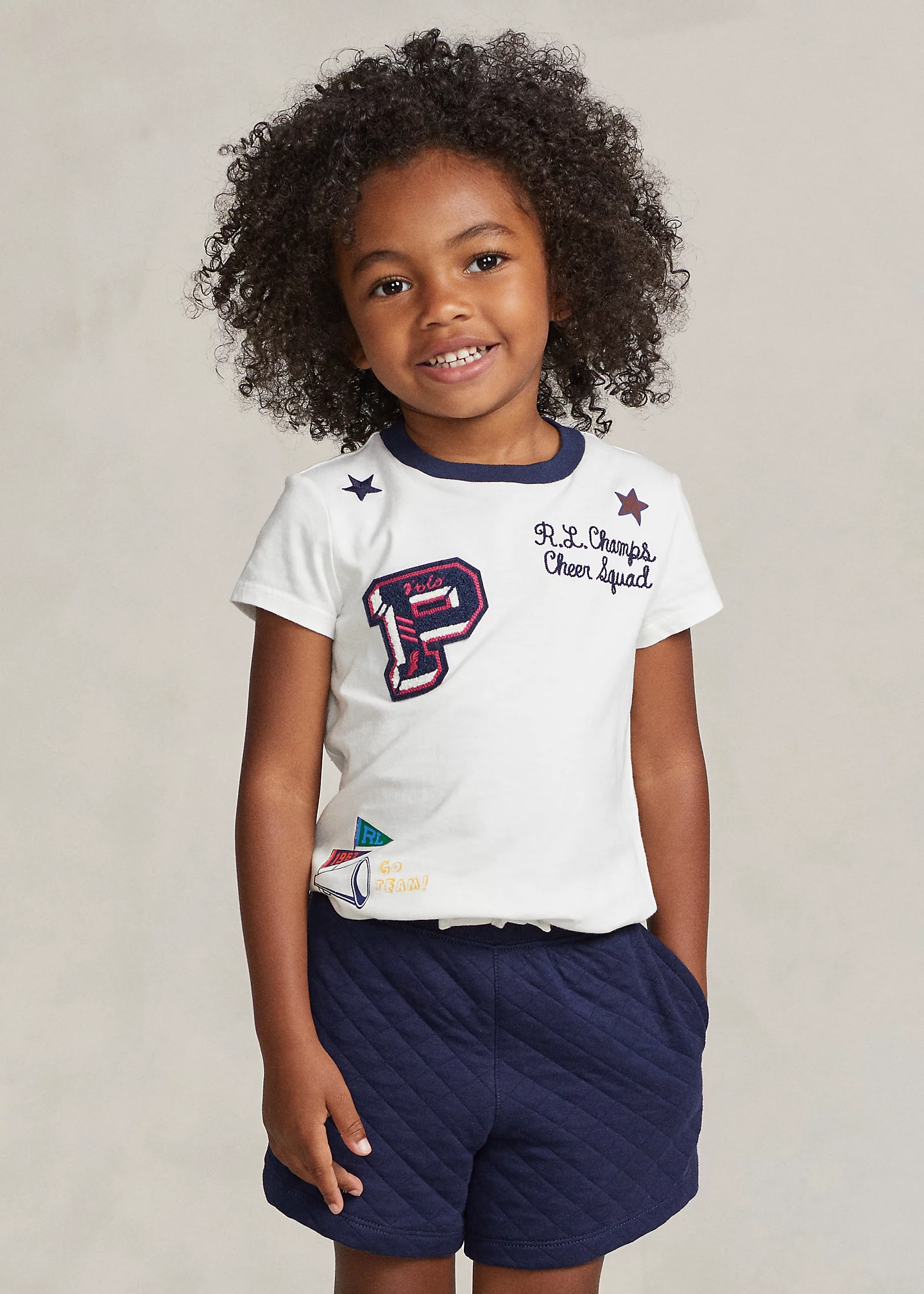 Letterman Cotton Jersey Ringer Tee