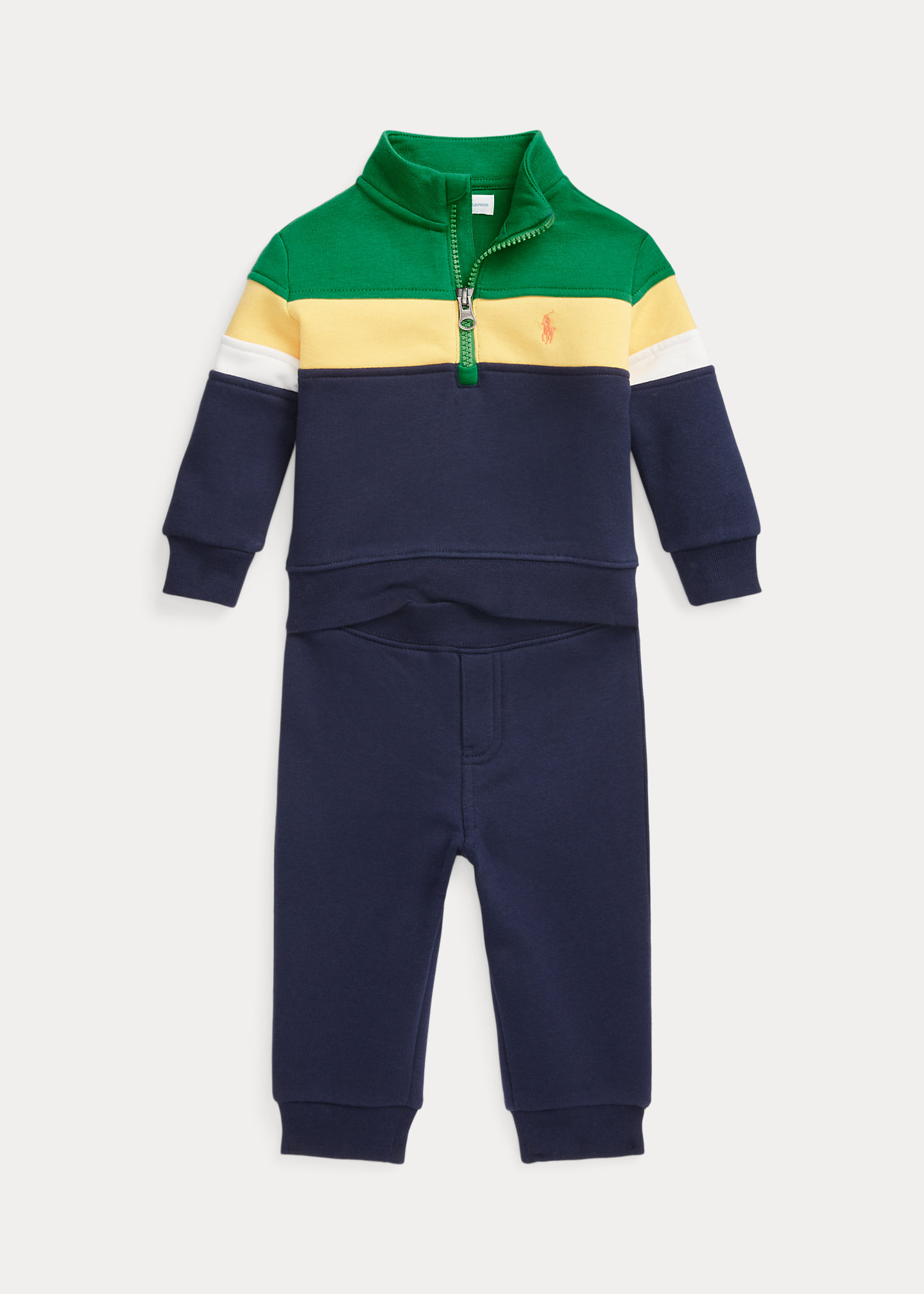 Striped Fleece Pullover & Pant Set