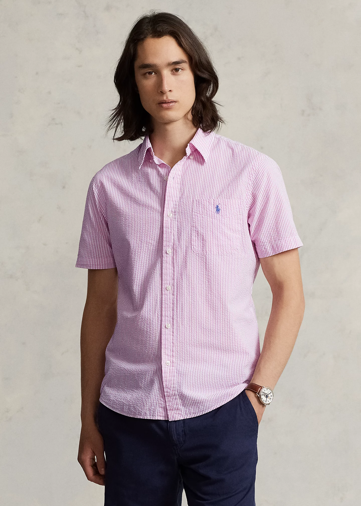 RL Prepster Classic Fit Seersucker Shirt