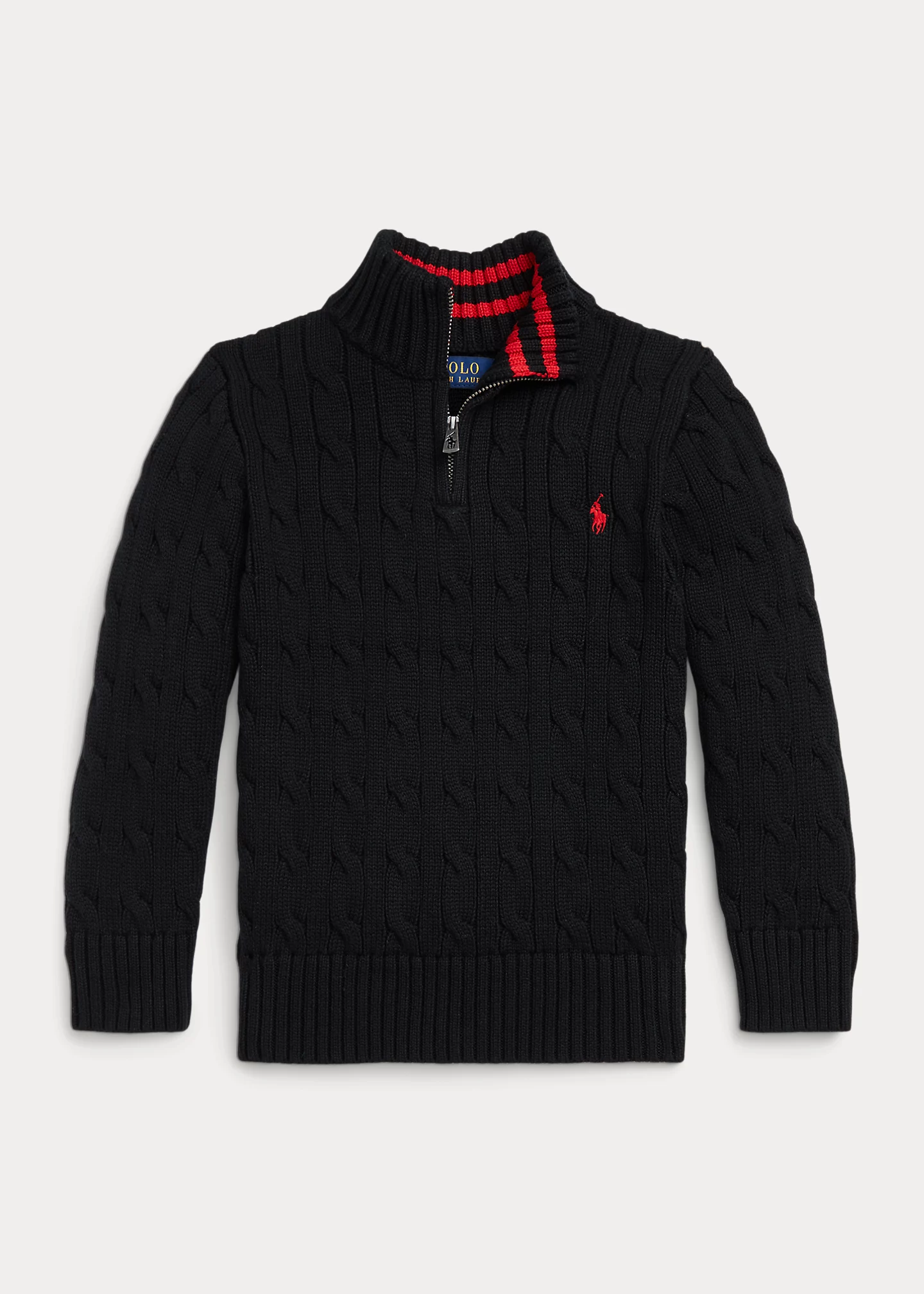 Cable-Knit Cotton Quarter-Zip Sweater