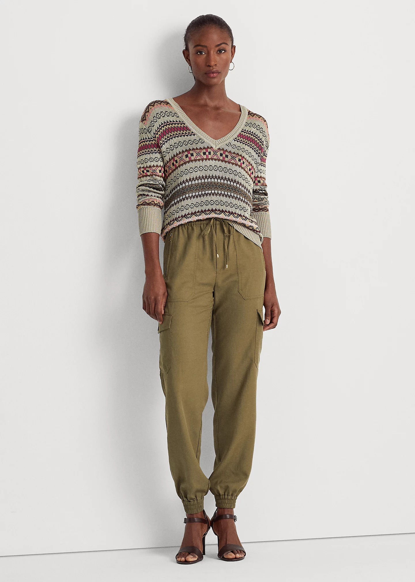 Twill Cargo Ankle Pant