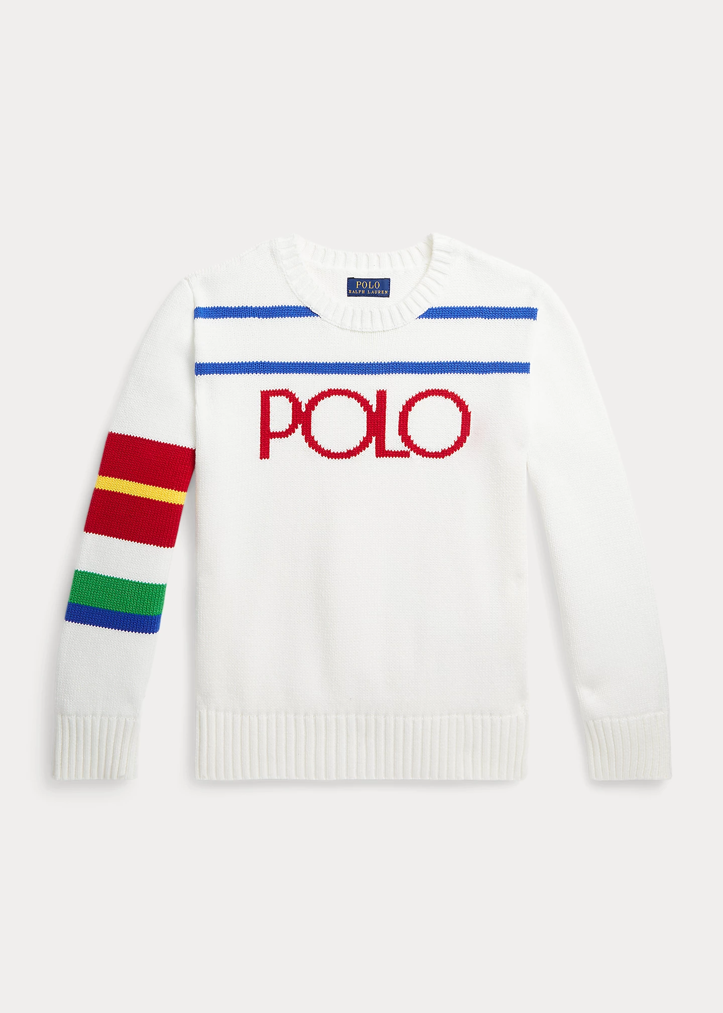 Striped Logo Cotton Sweater