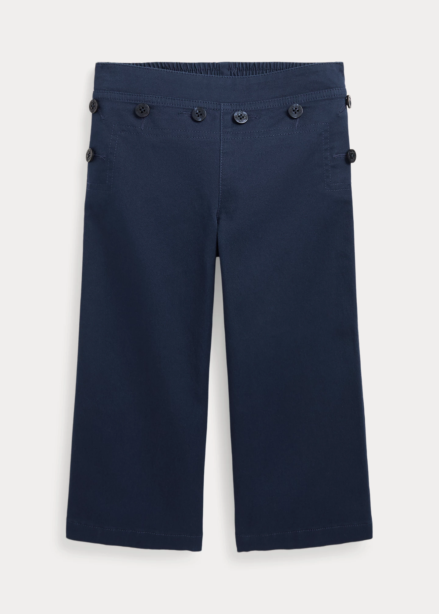 Buttoned-Placket Cropped Wide-Leg Pant