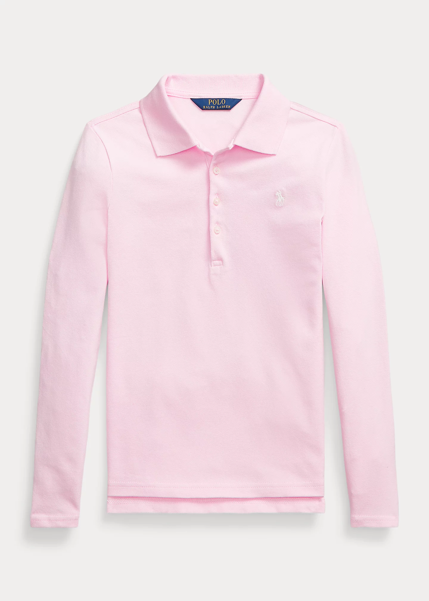 Mesh Long-Sleeve Polo Shirt
