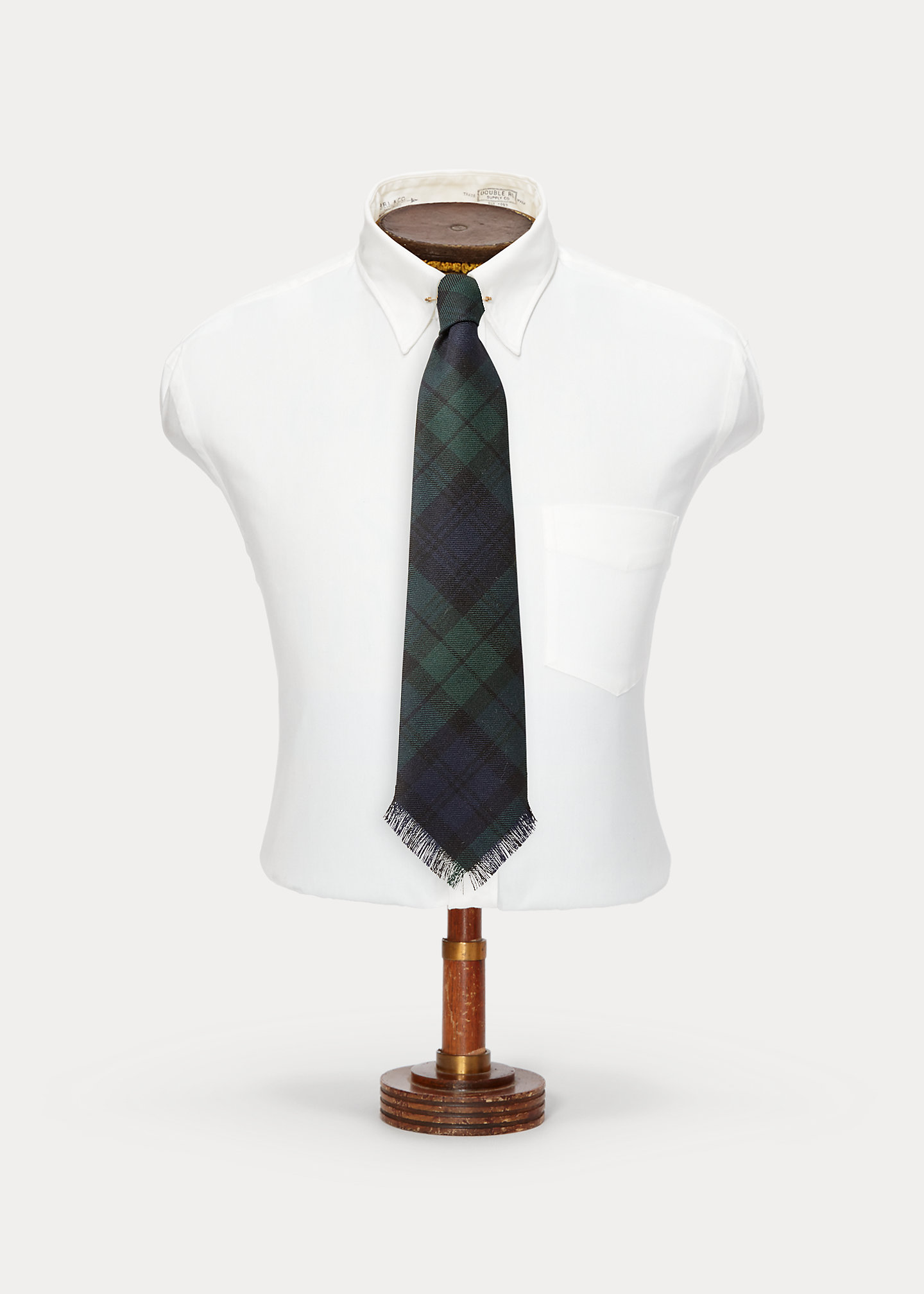 Handmade Fringed Plaid Wool Tie