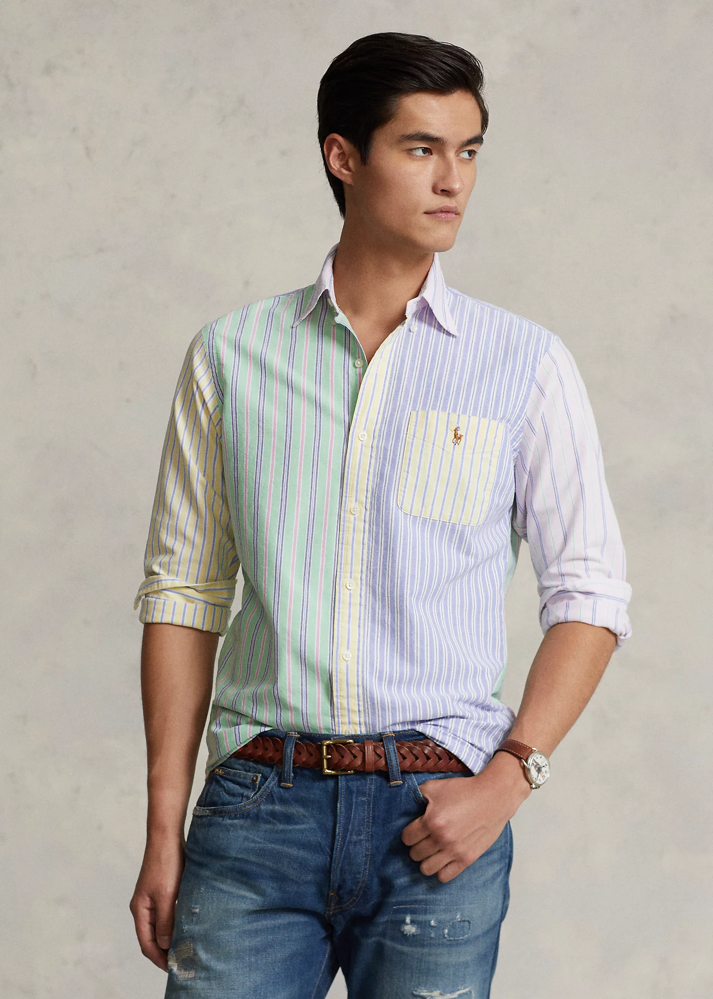 Classic Fit Striped Oxford Fun Shirt