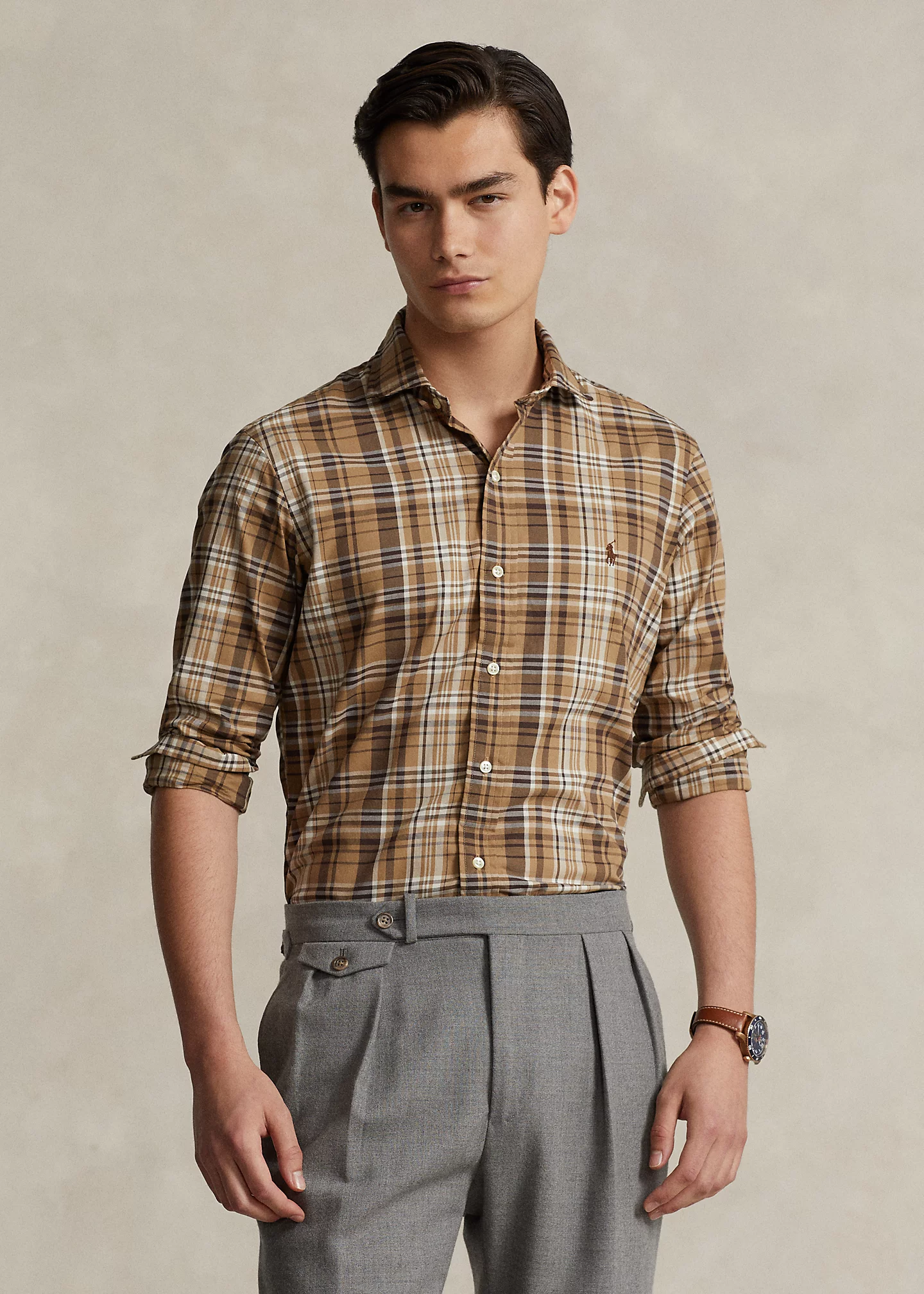 Classic Fit Plaid Twill Shirt