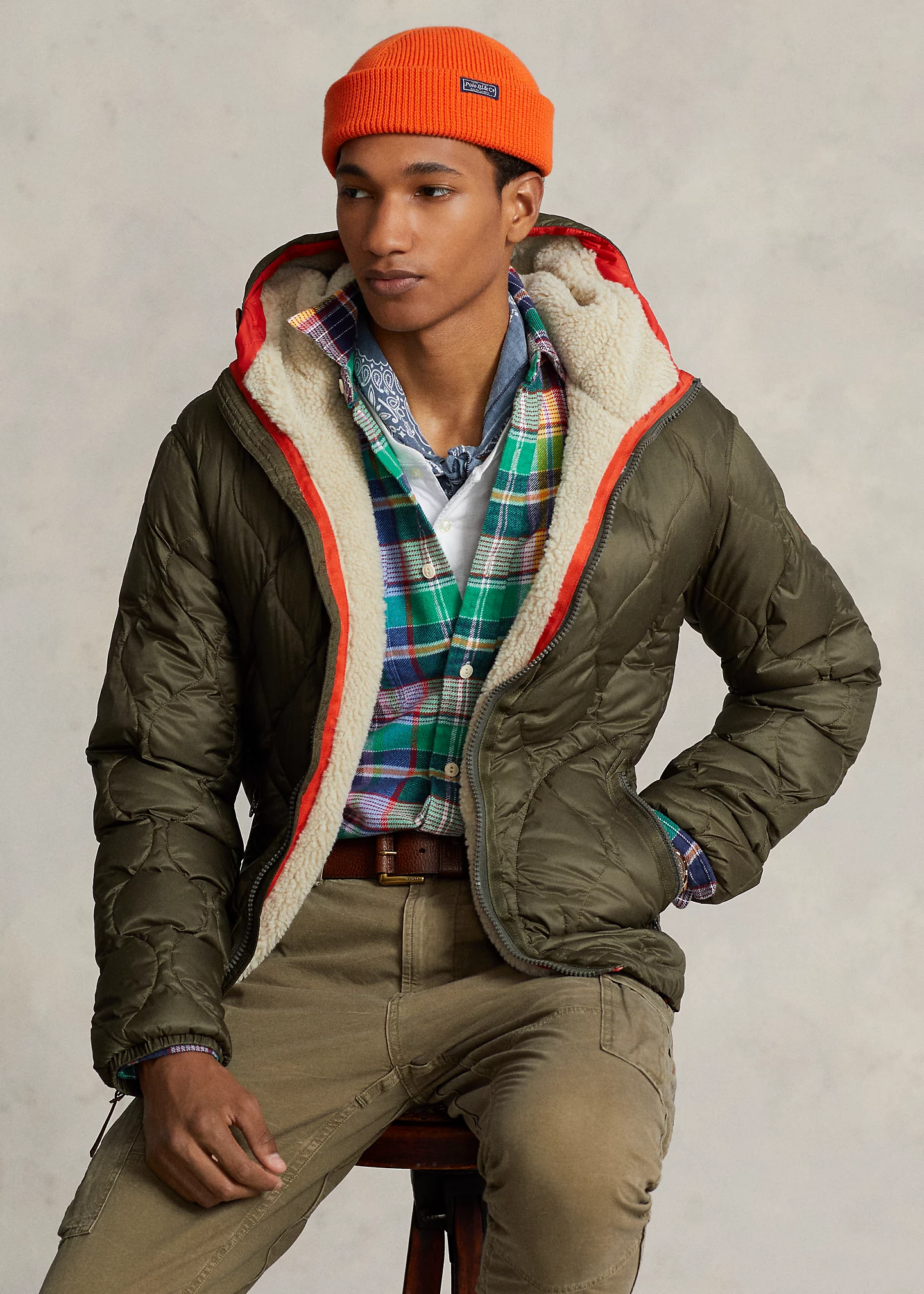 Water-Repellent Down Hooded Jacket