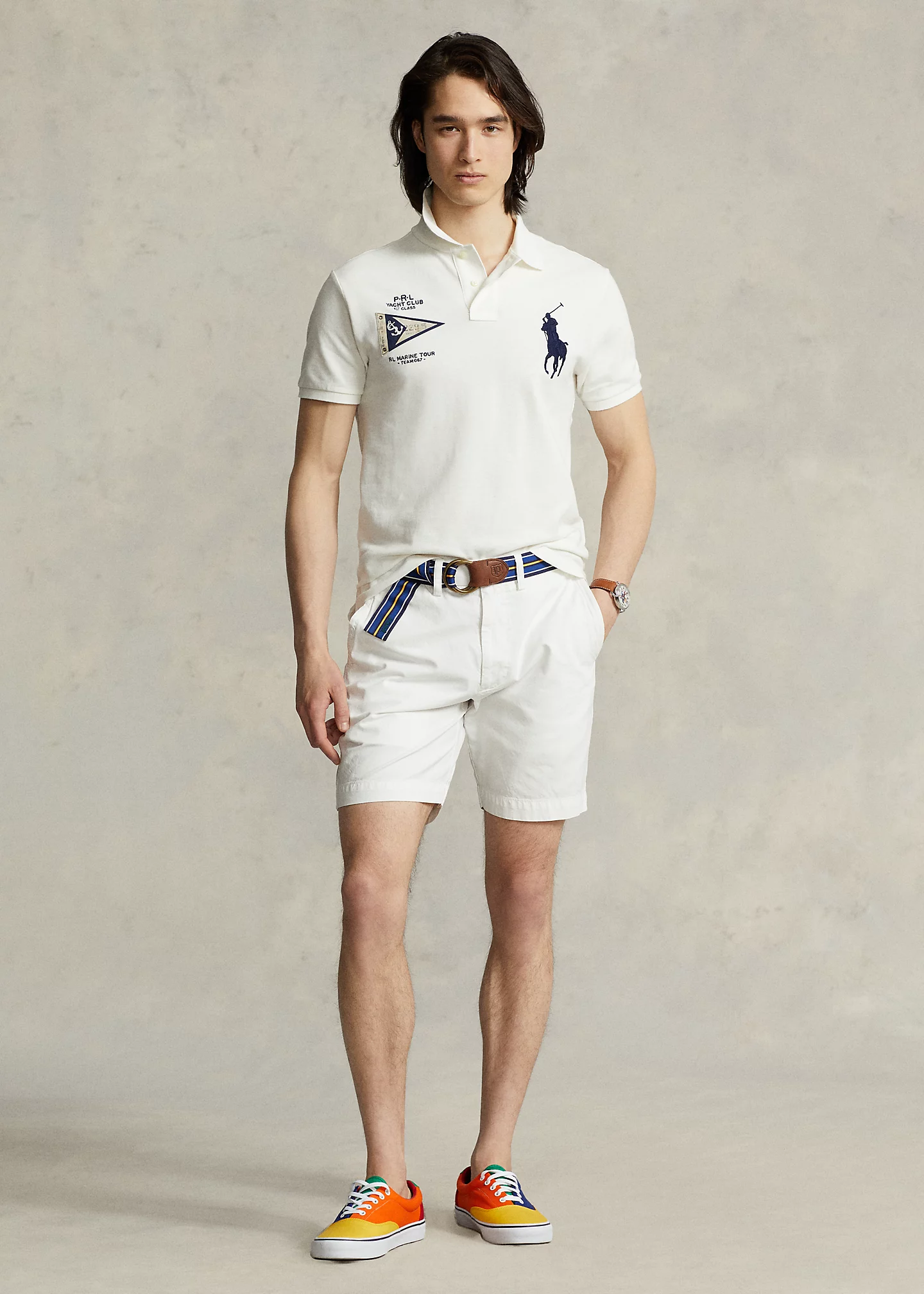 Custom Slim Fit Big Pony Mesh Polo Shirt