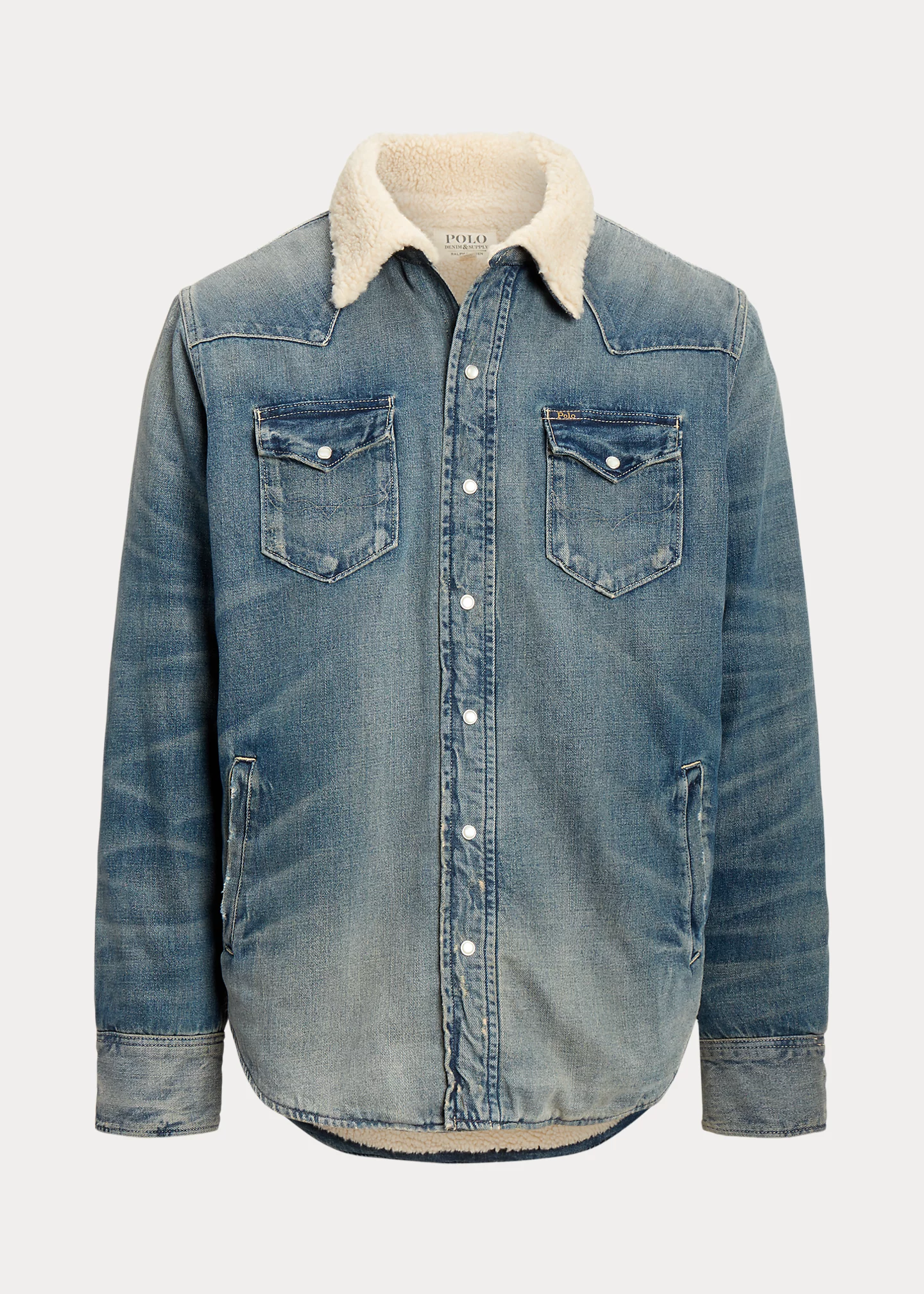 Fleece-Lined Denim Western Overshirt