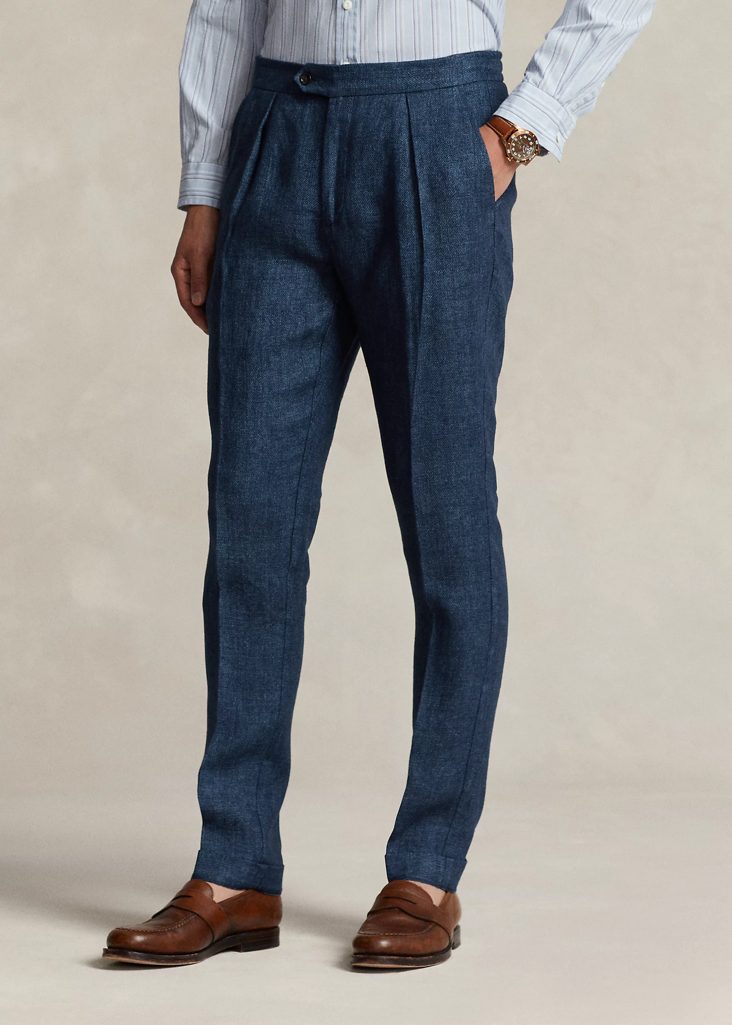 Linen Herringbone Suit Trouser