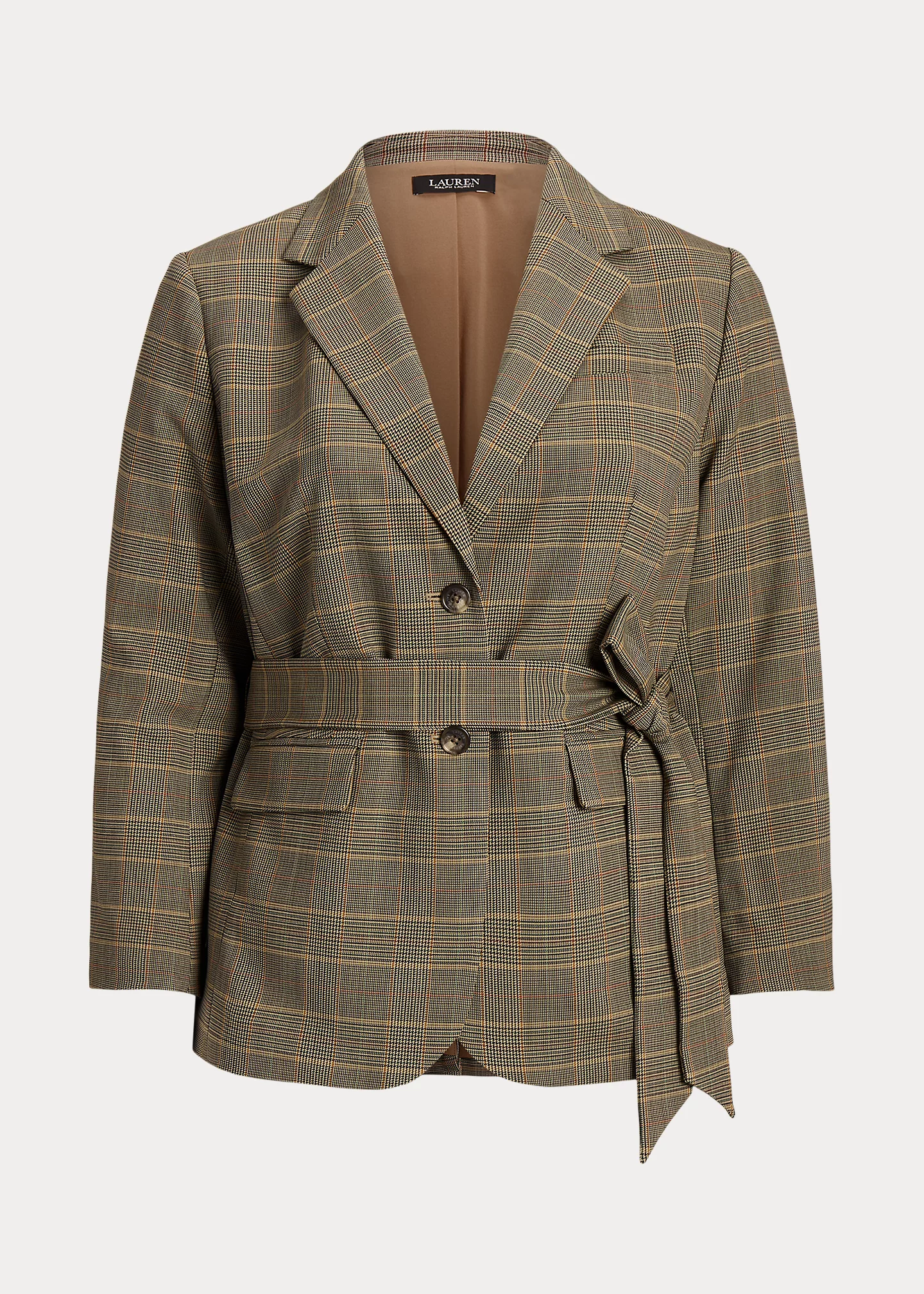 Checked Plaid Wool-Blend Twill Blazer