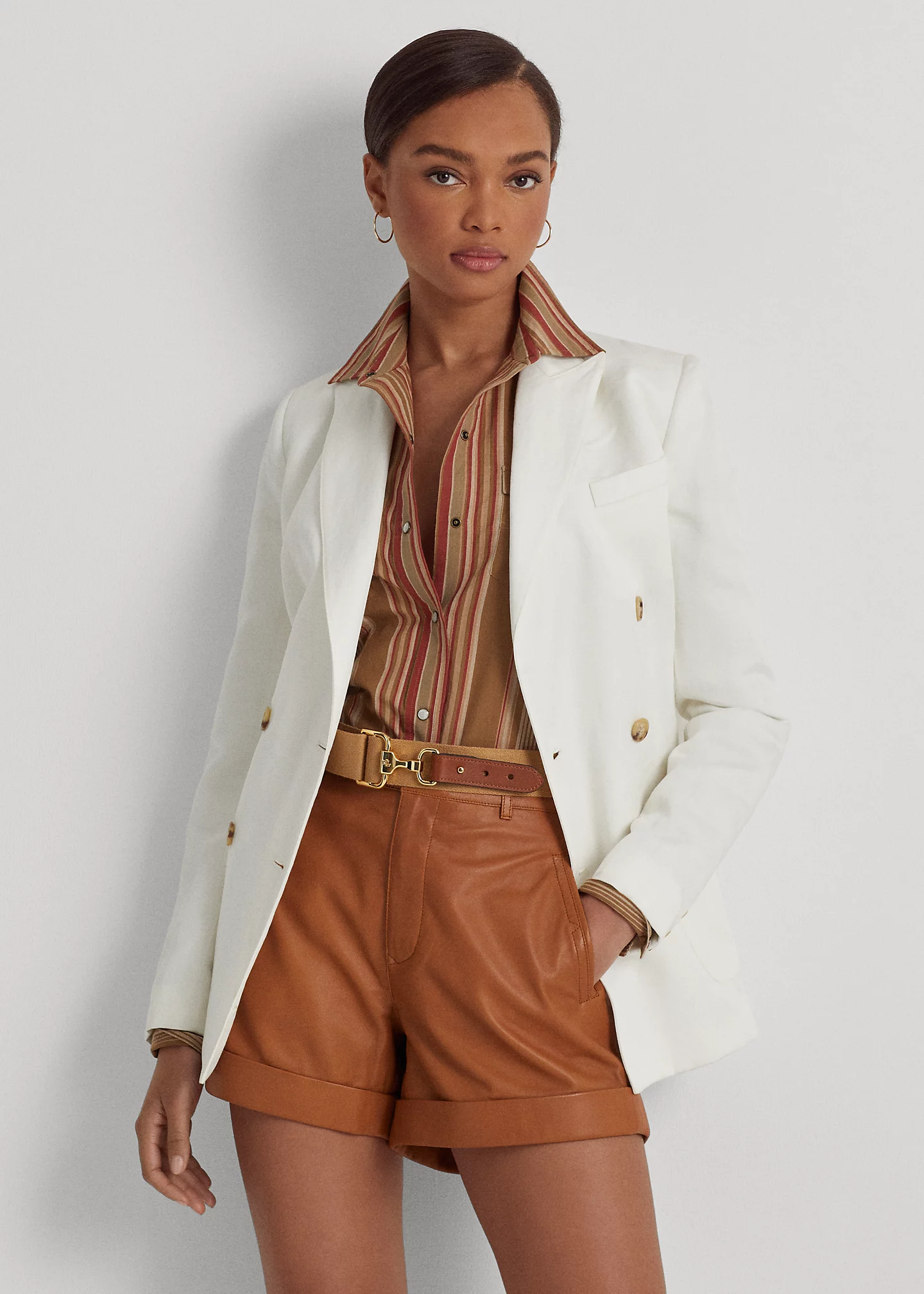 Double-Breasted Linen-Blend Twill Blazer