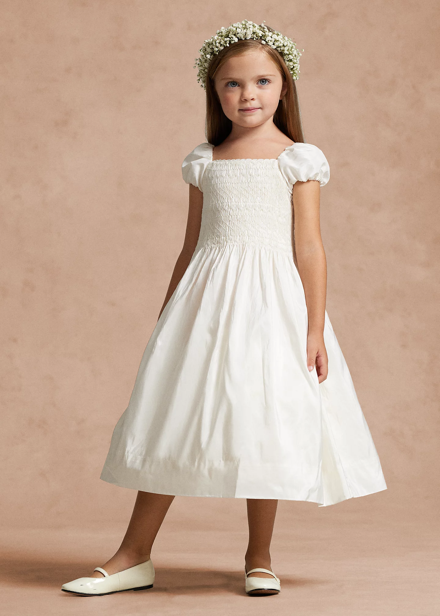 Smocked Mulberry Silk Dress